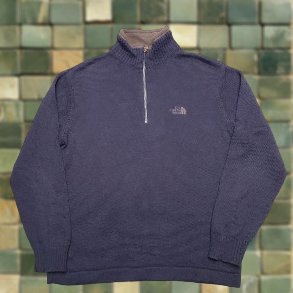 The North Face The North Face Mens Sweater Pullover 1/4 Zip Blue Wool Blend M Size Clothing Outdoors Casual Mens Size US M / EU 48-50 / 2 - 1 Thumbnail