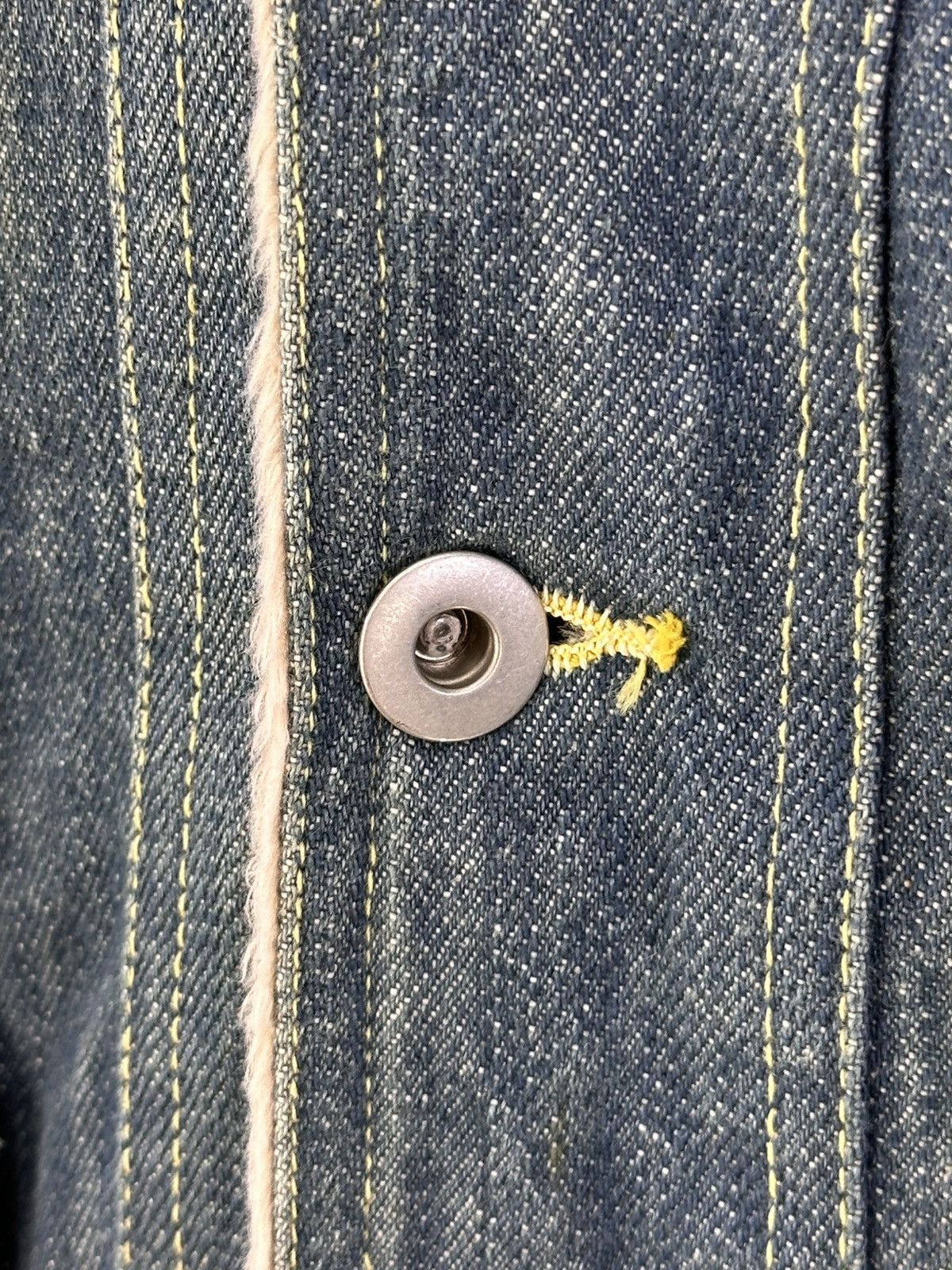 Japanese Brand Denim Sherpa Trucker Jacket by Be Coming Size US L / EU 52-54 / 3 - 8 Thumbnail