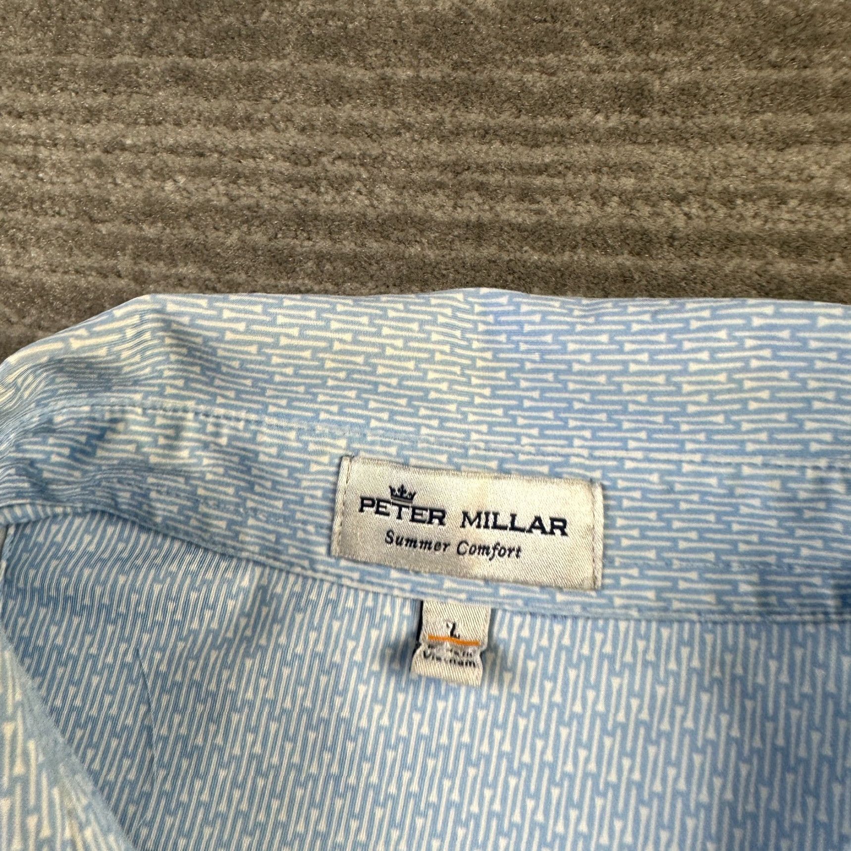 Peter Millar Peter Millar Polo Shirt Mens Large Blue Summer Comfort All Over Print Tees Size US L / EU 52-54 / 3 - 6 Thumbnail