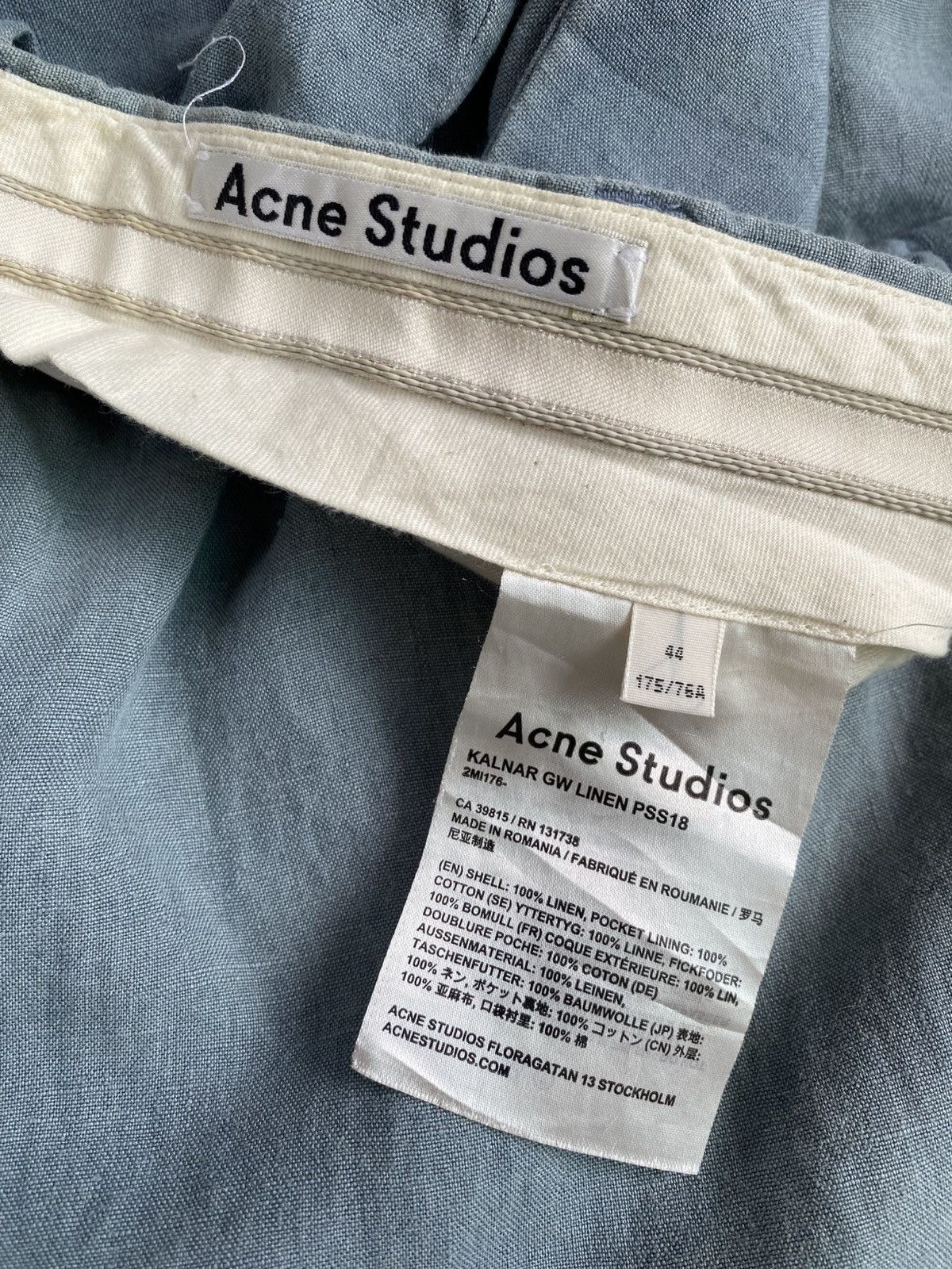 Acne Studios PSS18 Acne Studious Kalnar GW Linen Pants Size US 30 / EU 46 - 12 Thumbnail