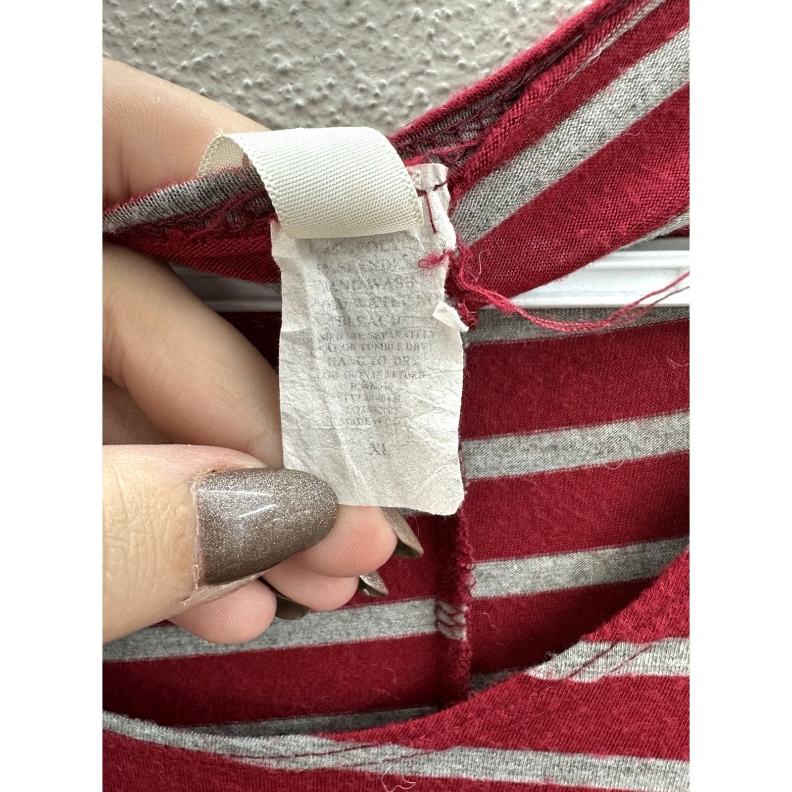 Vintage Cacia Womens Dress XL Red Gray Striped Long Sleeve Stretchy Size XL / US 12-14 / IT 48-50 - 4 Thumbnail