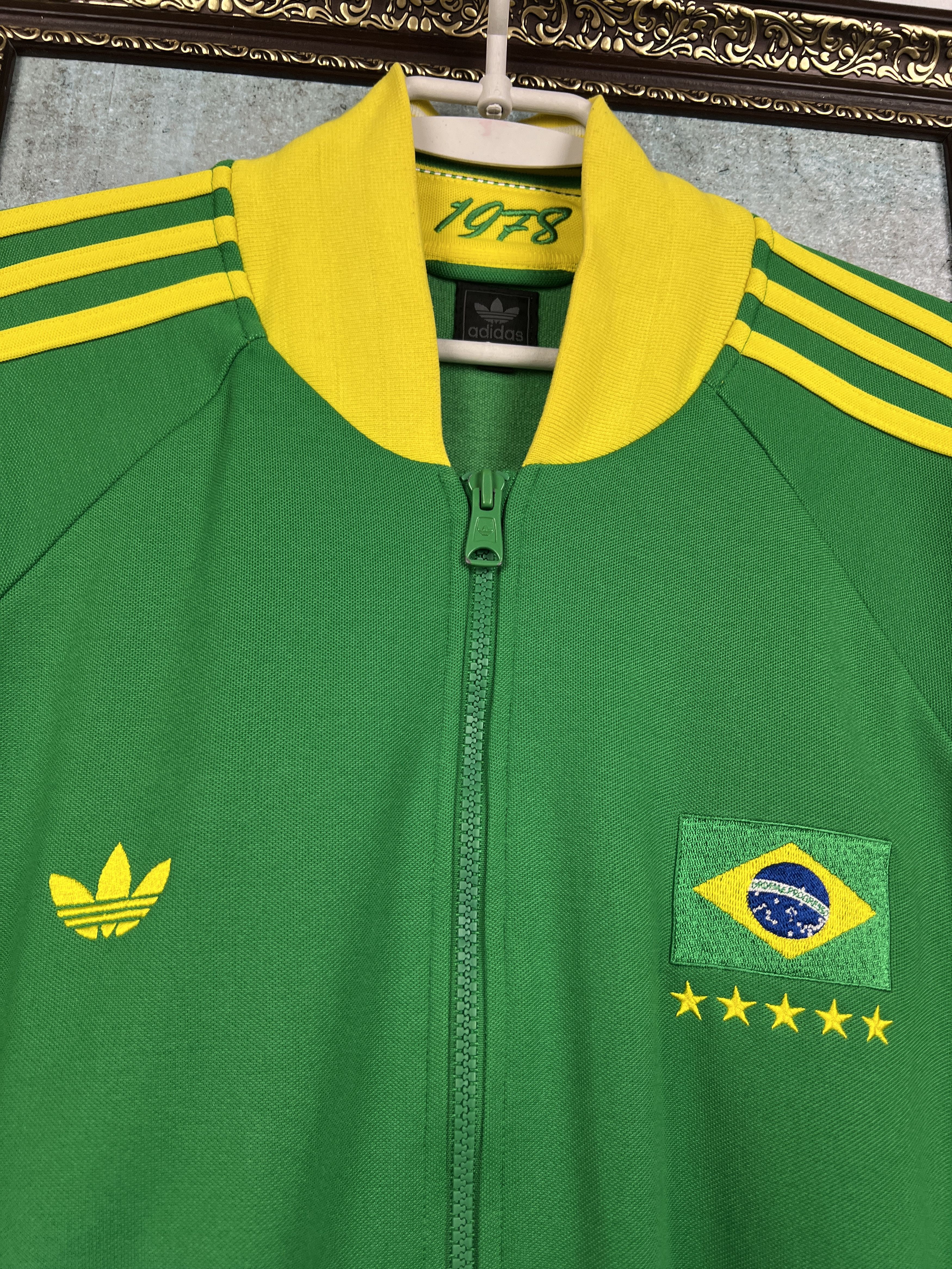 Adidas Originals Brazil Football Jacket Soccer World Cup Track Top Size US L / EU 52-54 / 3 - 3 Thumbnail
