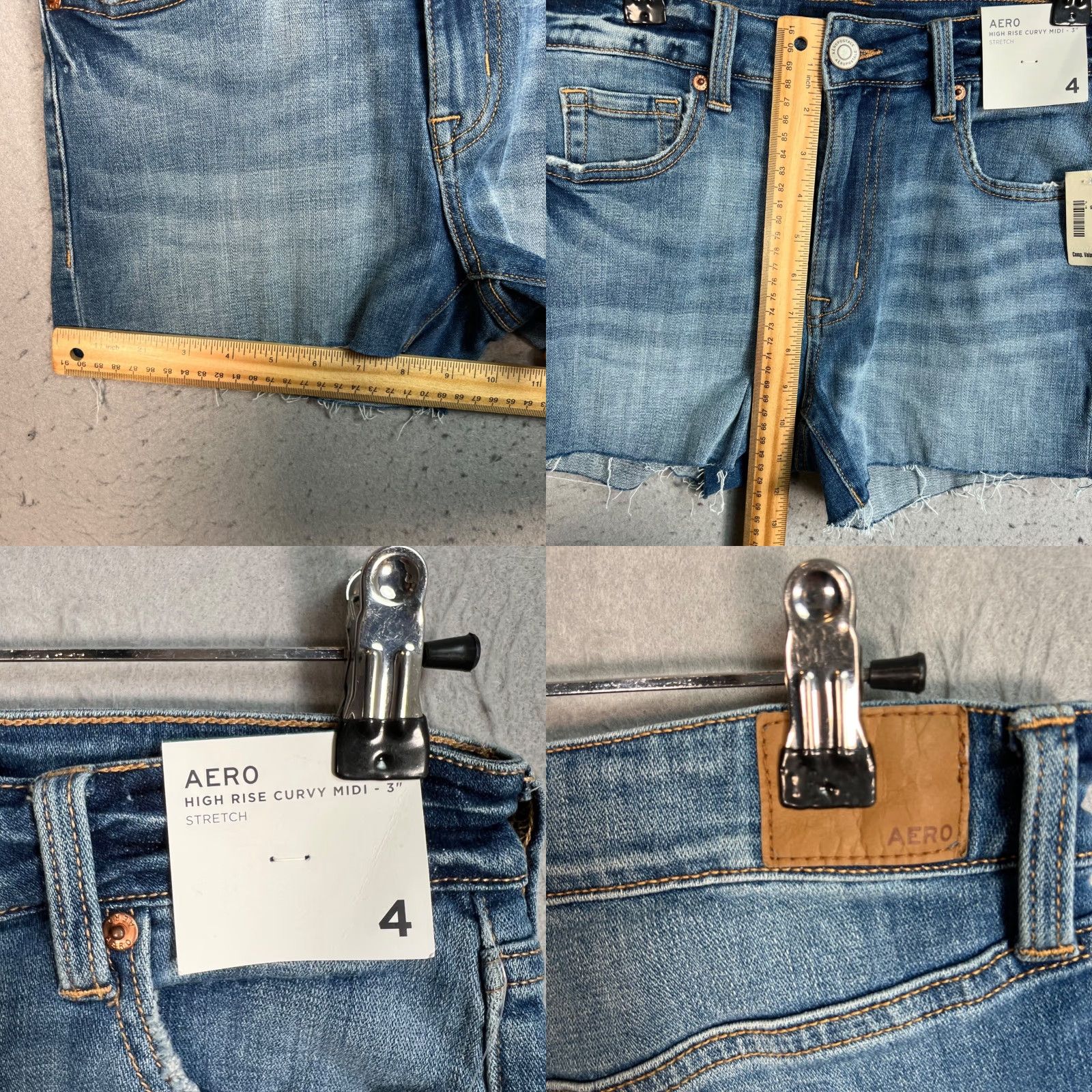 Vintage Aéropostale Womens 4 High Rise Curvy Midi Denim Shorts W/ Frayed Hem Stretch NEW Size 27" / US 4 / IT 40 - 8 Thumbnail