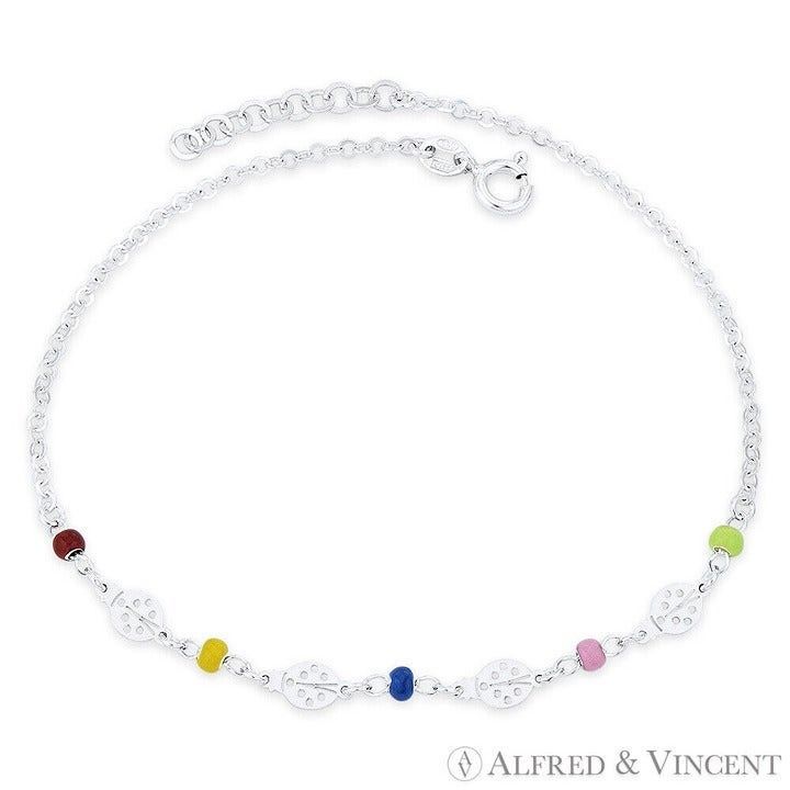 Other Ladybug Charm, Enamel Bead & Flat Rolo Chain Anklet Size ONE SIZE - 1 Preview