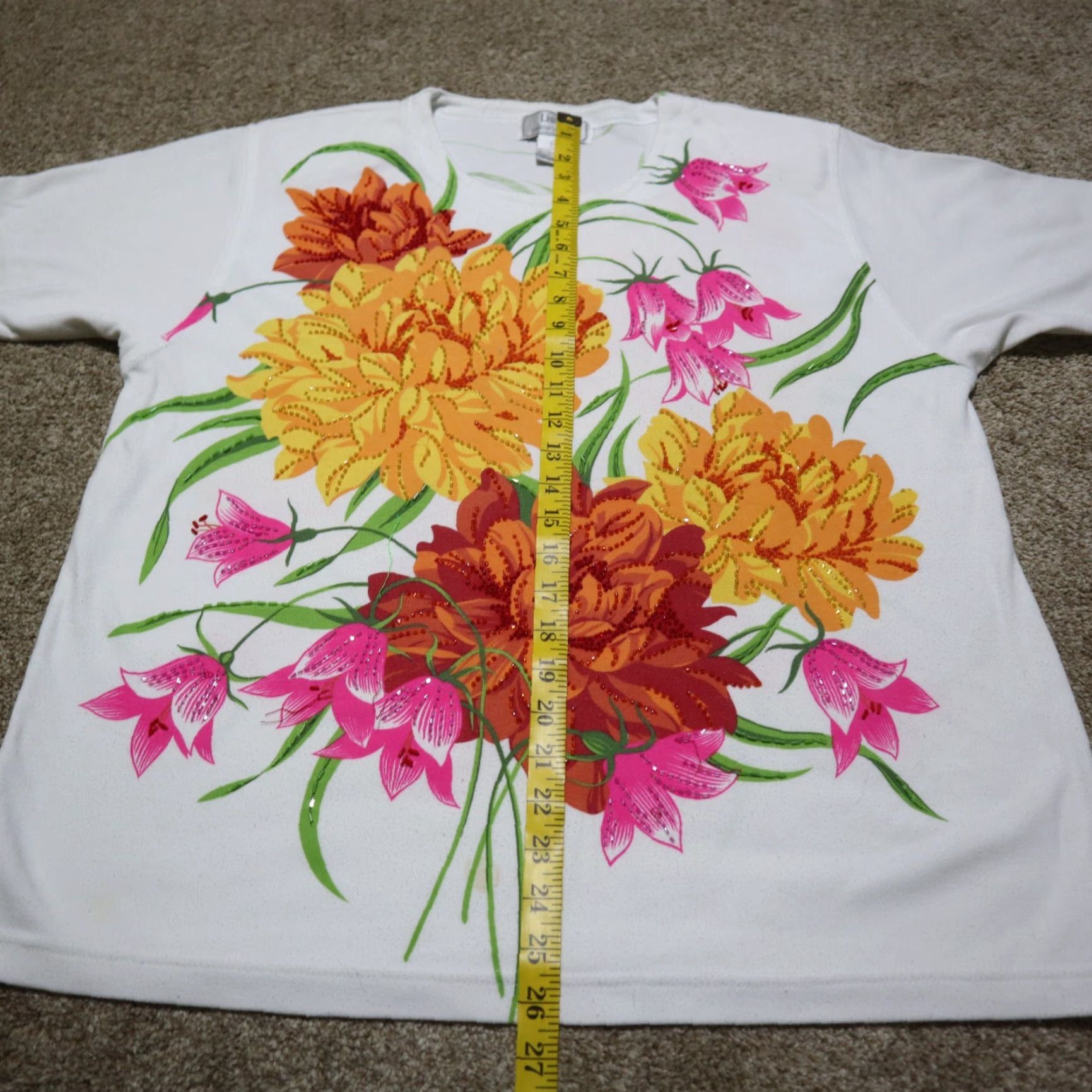Vintage VINTAGE Lisa International Flowers Floral Lightweight Sweater Women's XL Floral Shirt Women XL White Cotton Blend Vintage Yes Tank? Size XL / US 12-14 / IT 48-50 - 6 Thumbnail