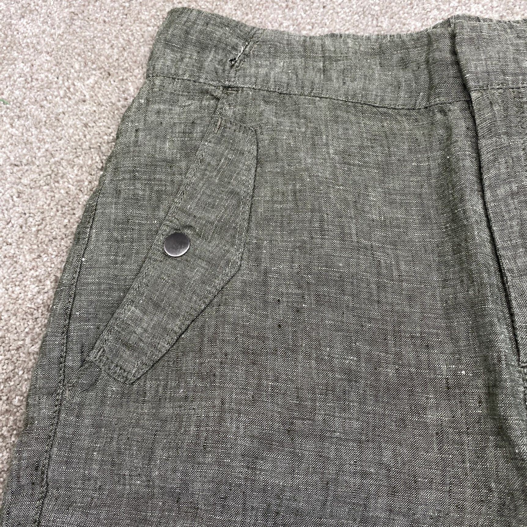 Athleta Athleta Shorts Women 100% Linen Green Size 6 Elastic Waistband Pockets Activewear 6.5 Inseam Size 28" / US 6 / IT 42 - 2 Thumbnail