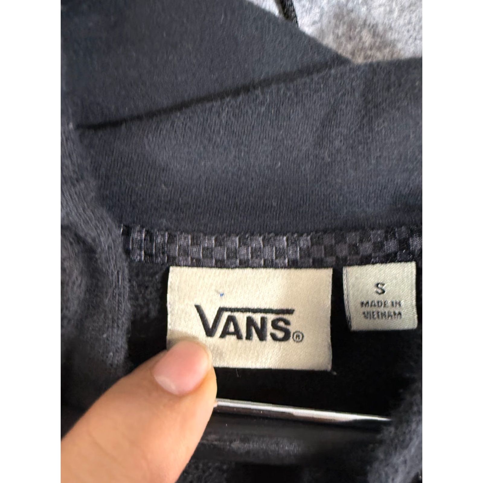 Vans VANS Hooded Sweatshirt Mens S Black Gray Colorblock Checkerboard Zip Up Pockets Size US S / EU 44-46 / 1 - 5 Thumbnail
