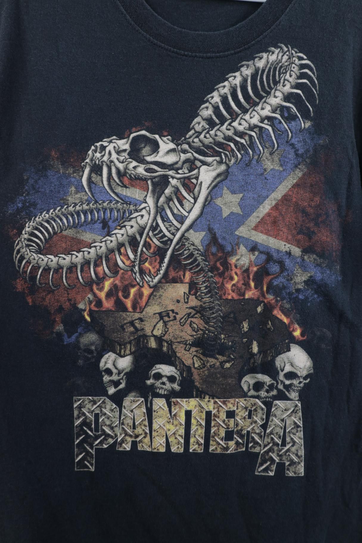 Vintage Vintage Snake Skull Texas Pantera Band T-Shirt Black Cotton Size US M / EU 48-50 / 2 - 4 Thumbnail
