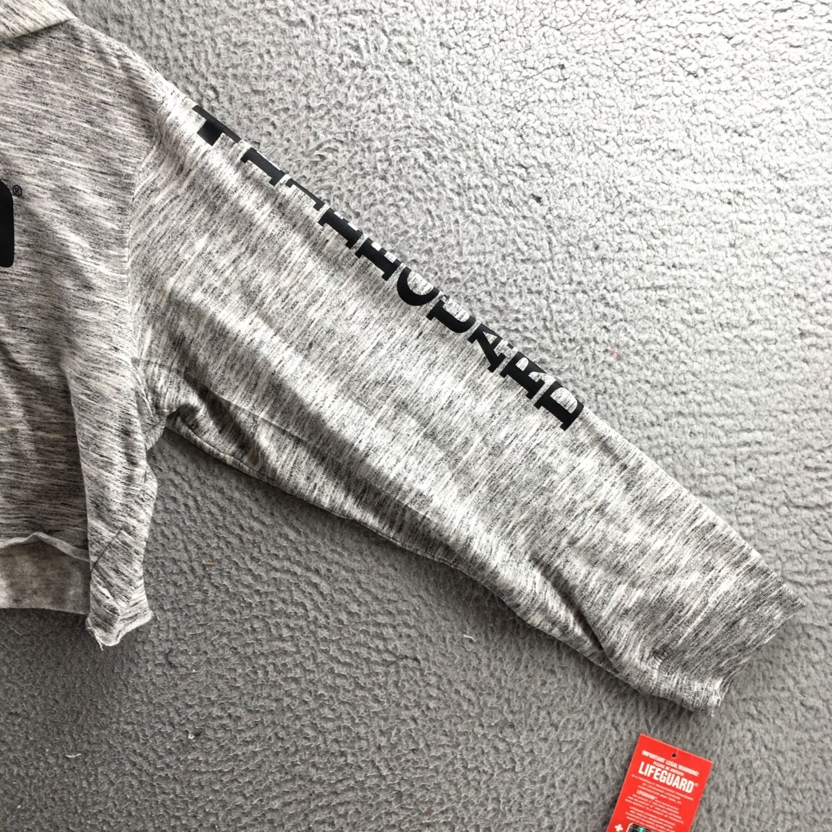 Vintage Lifeguard Hoodie Womens Large Gray Heather Cropped Pullover Graphic Pop Surf Shirt Size L / US 10 / IT 46 - 5 Thumbnail