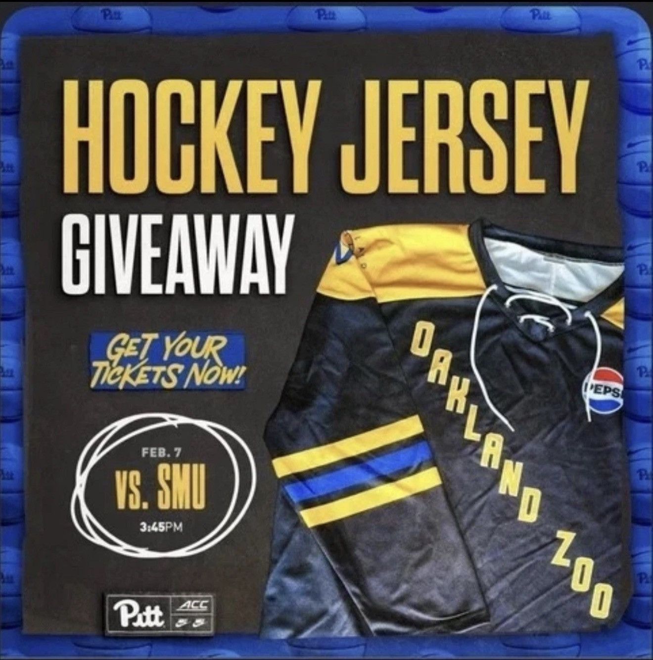 NCAA Pitt Oakland Zoo Hockey Jersey University Pittsburgh Size US M / EU 48-50 / 2 - 11 Thumbnail