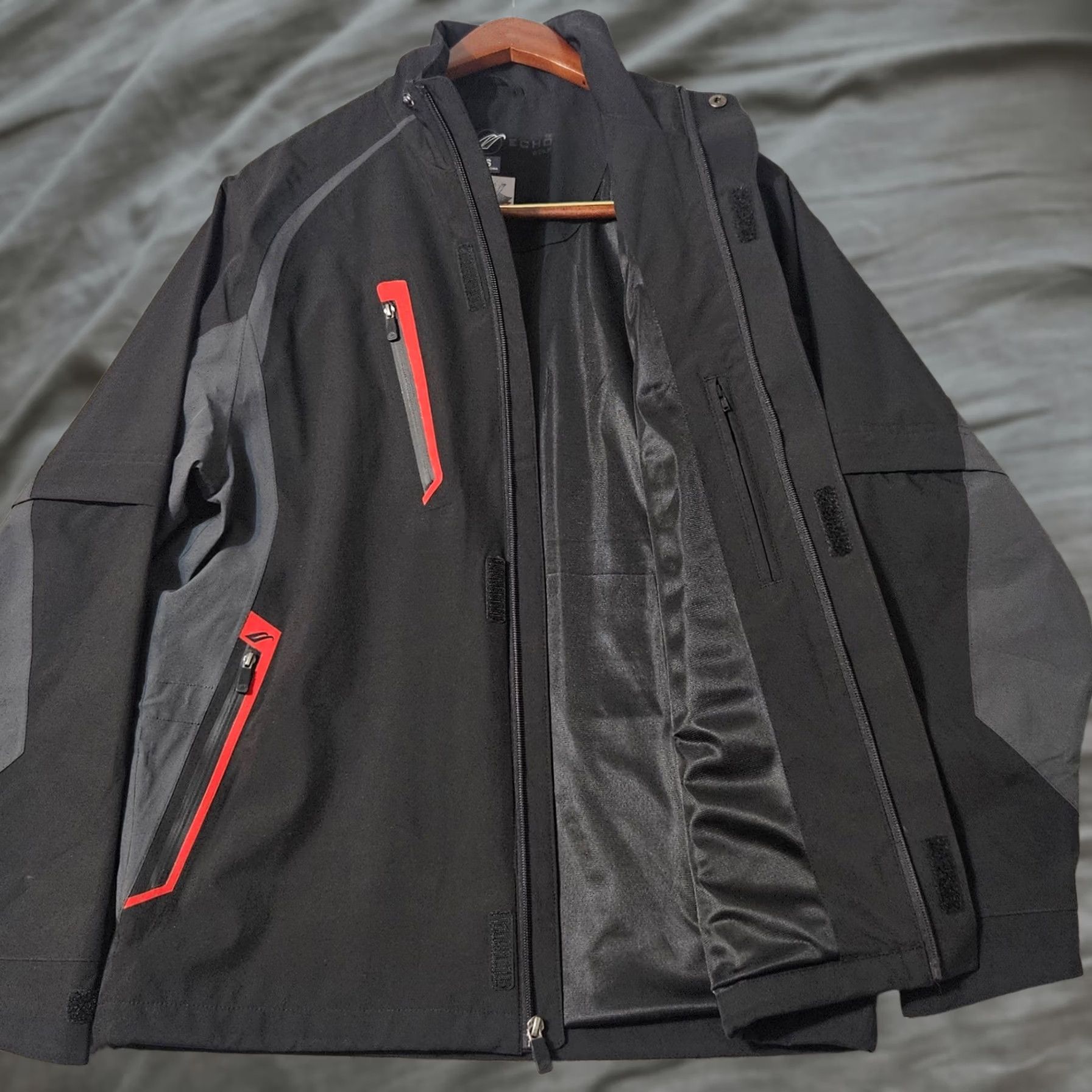 Vintage Glen Echo Rain Jacket Full Zip Off Sleeves Mens Size Small Black Red Jacket Size US S / EU 44-46 / 1 - 1 Thumbnail