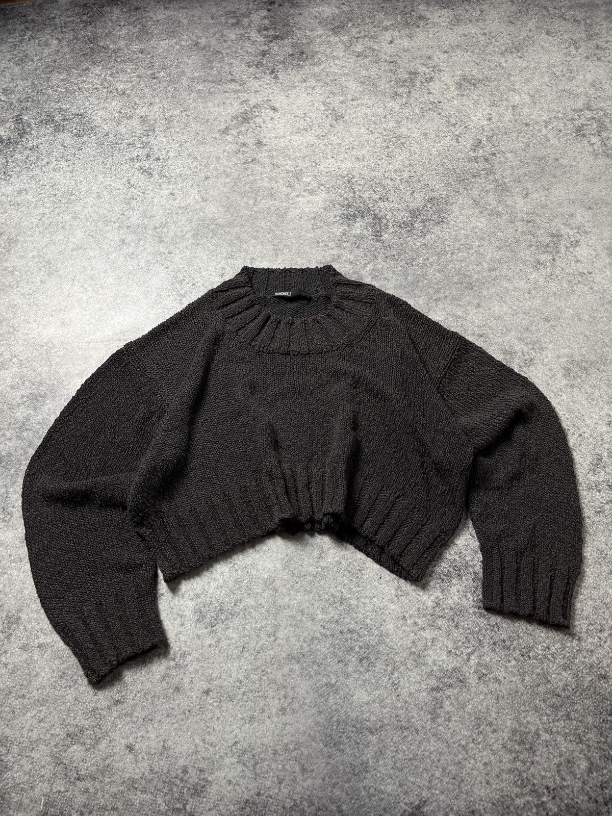 Rundholz 🔥90'S RUNHOLZ BLACK LABEL GOTHIC CROPPED KNIT SWEATER Size S / US 4 / IT 40 - 3 Thumbnail