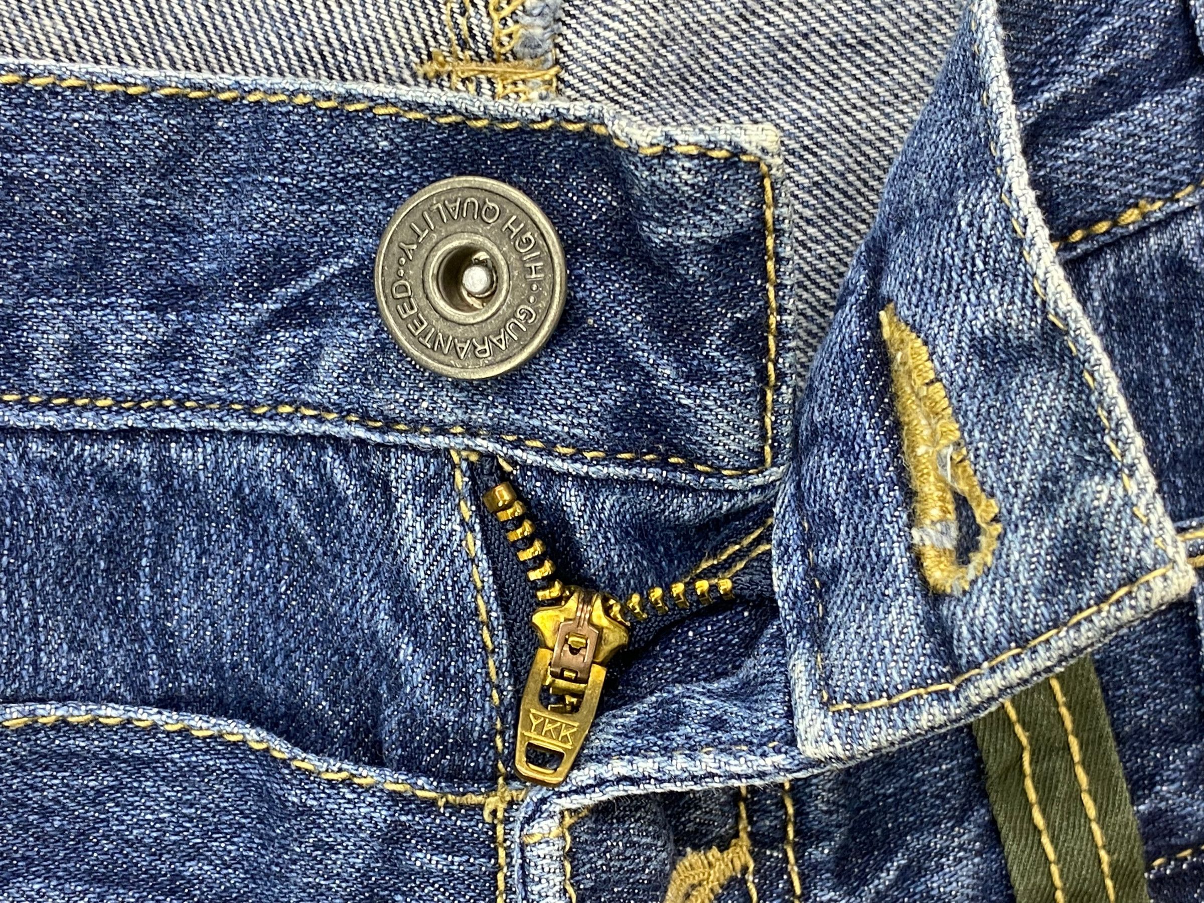 Japanese Brand Back & Forth Double Waist Denim Goth Punk Jeans Size US 29 - 10 Thumbnail