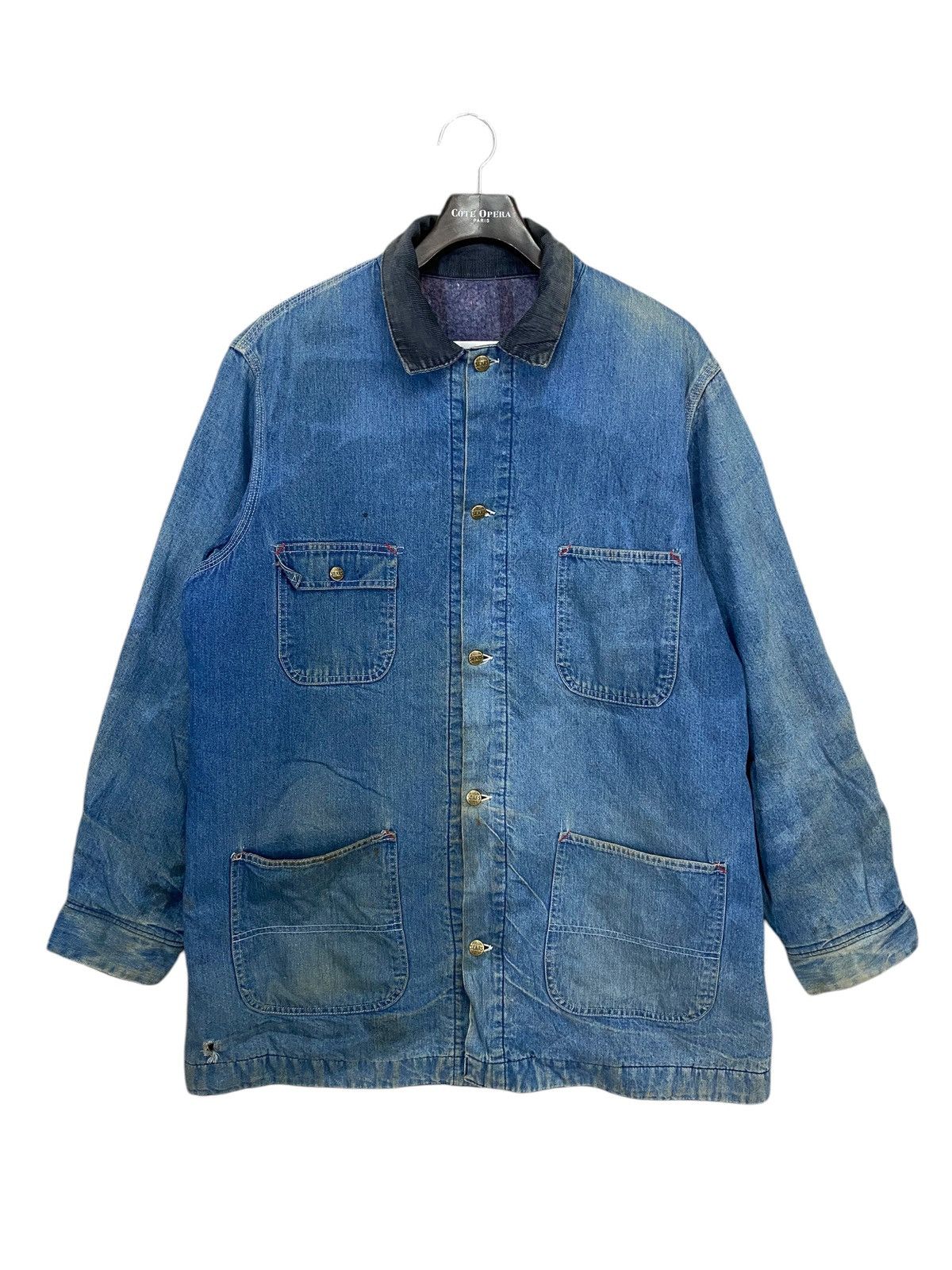 Sears × Vintage Vintage sears blanket lined denim chore jacket distressed Size US XL / EU 56 / 4 - 1 Thumbnail