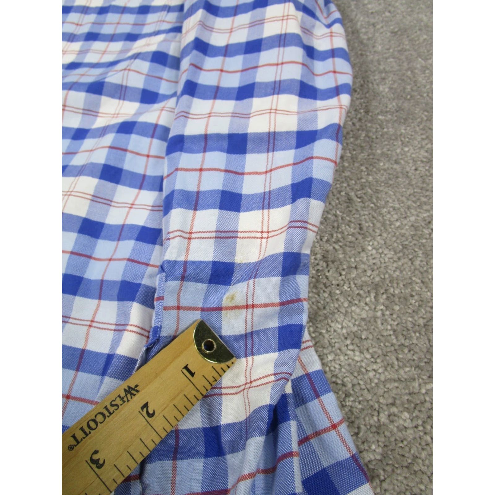Brooks Brothers VINTAGE Brooks Brothers Polo Shirt Mens Large Blue Plaid Supima Cotton Long Sleeve Golf Rugby Size US L / EU 52-54 / 3 - 4 Thumbnail