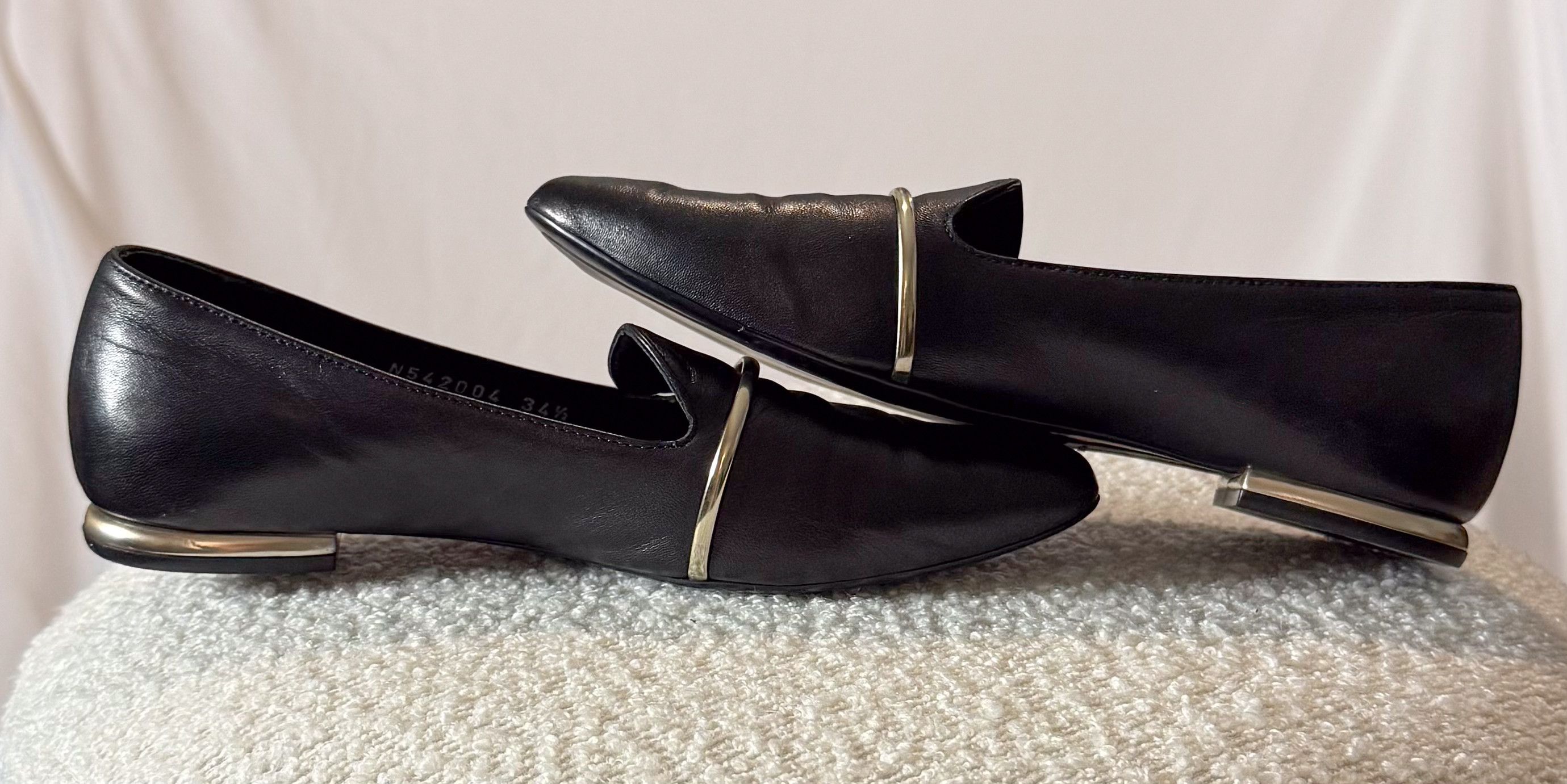 AGL AGL Attilio Giusti Leombruni Black Leather Flats Size US 4.5 / IT 34.5 - 6 Thumbnail