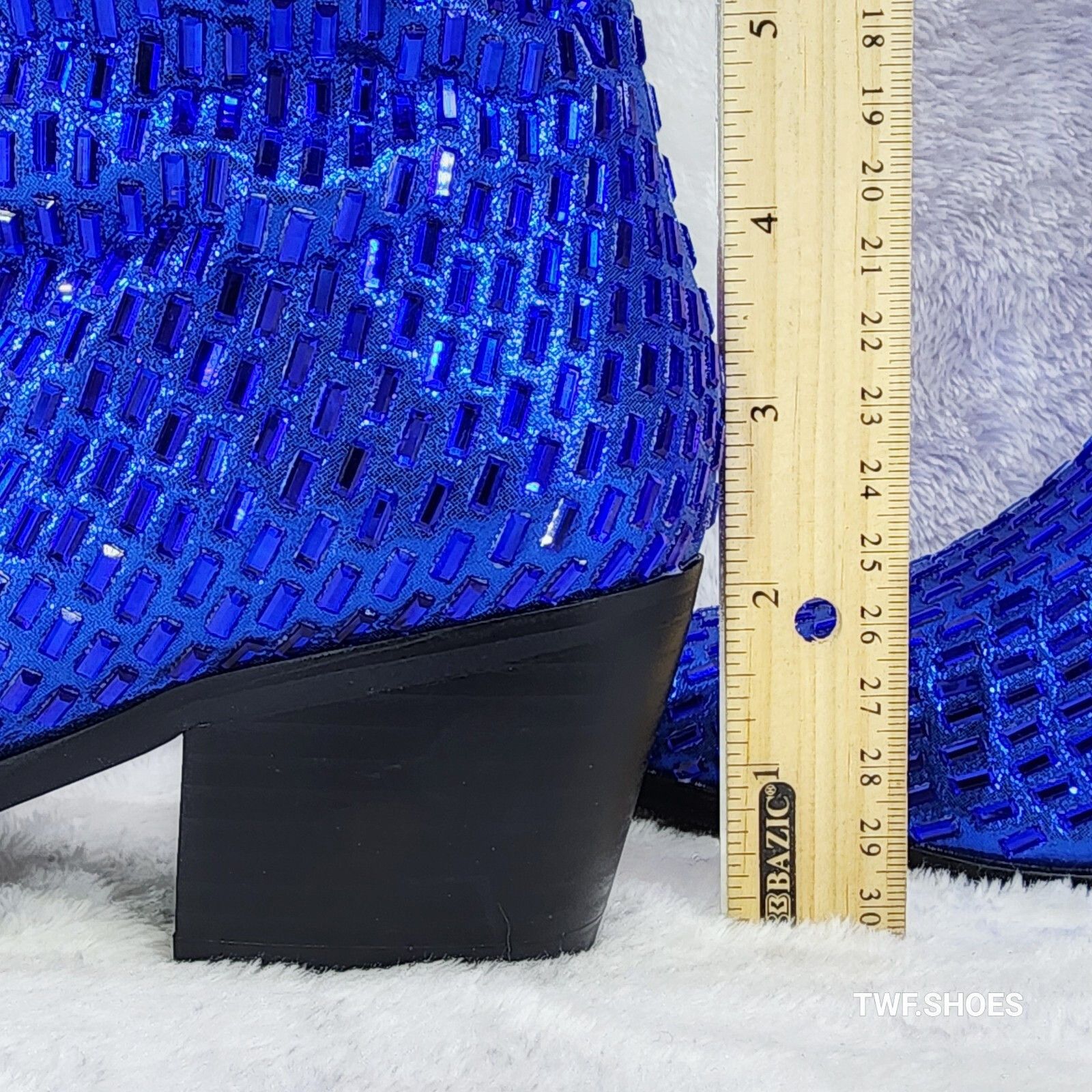 Other Shattered Blue Rhinestone Western Cowgirl Knee Boots NEW (US Size US 8 / IT 38 - 6 Thumbnail