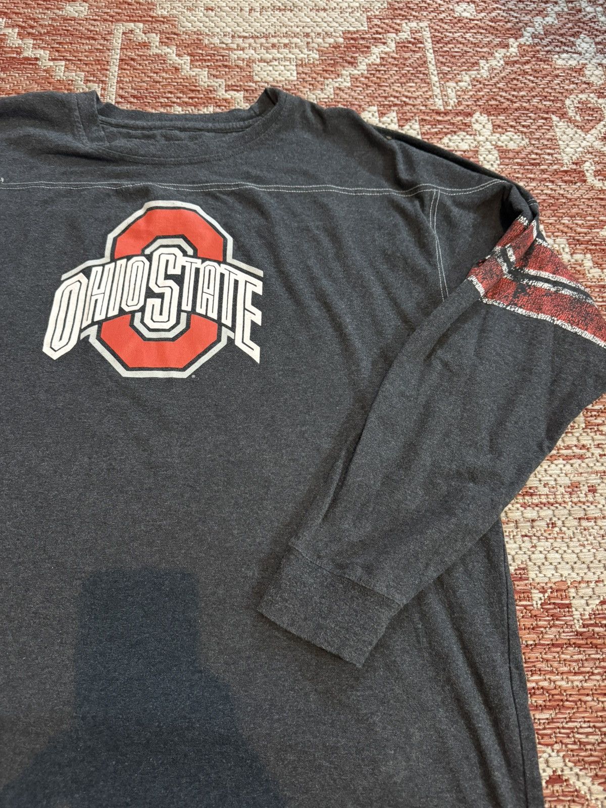 NCAA Ohio State Football Long Sleeve Tee Size XL Grey White Mens Size US XXL / EU 58 / 5 - 2 Thumbnail