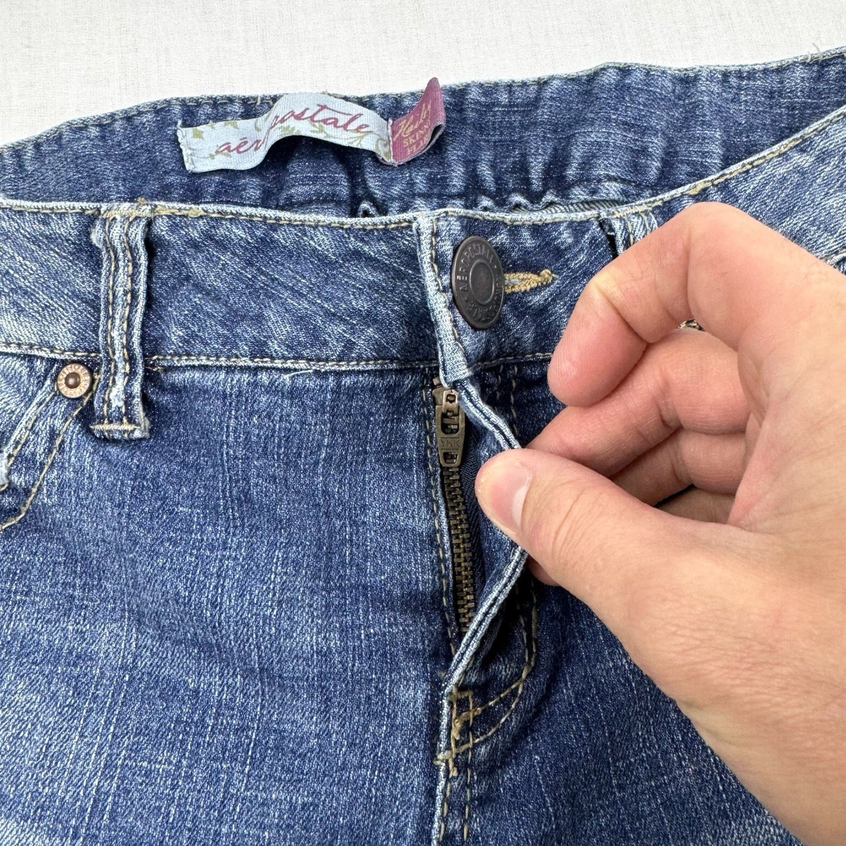 Vintage VINTAGE Aéropostale Jeans Womens 8 Blue Slim Flared Hipster 7/8 Y2K Flare Jeans Size 30" / US 8 / IT 44 - 7 Thumbnail