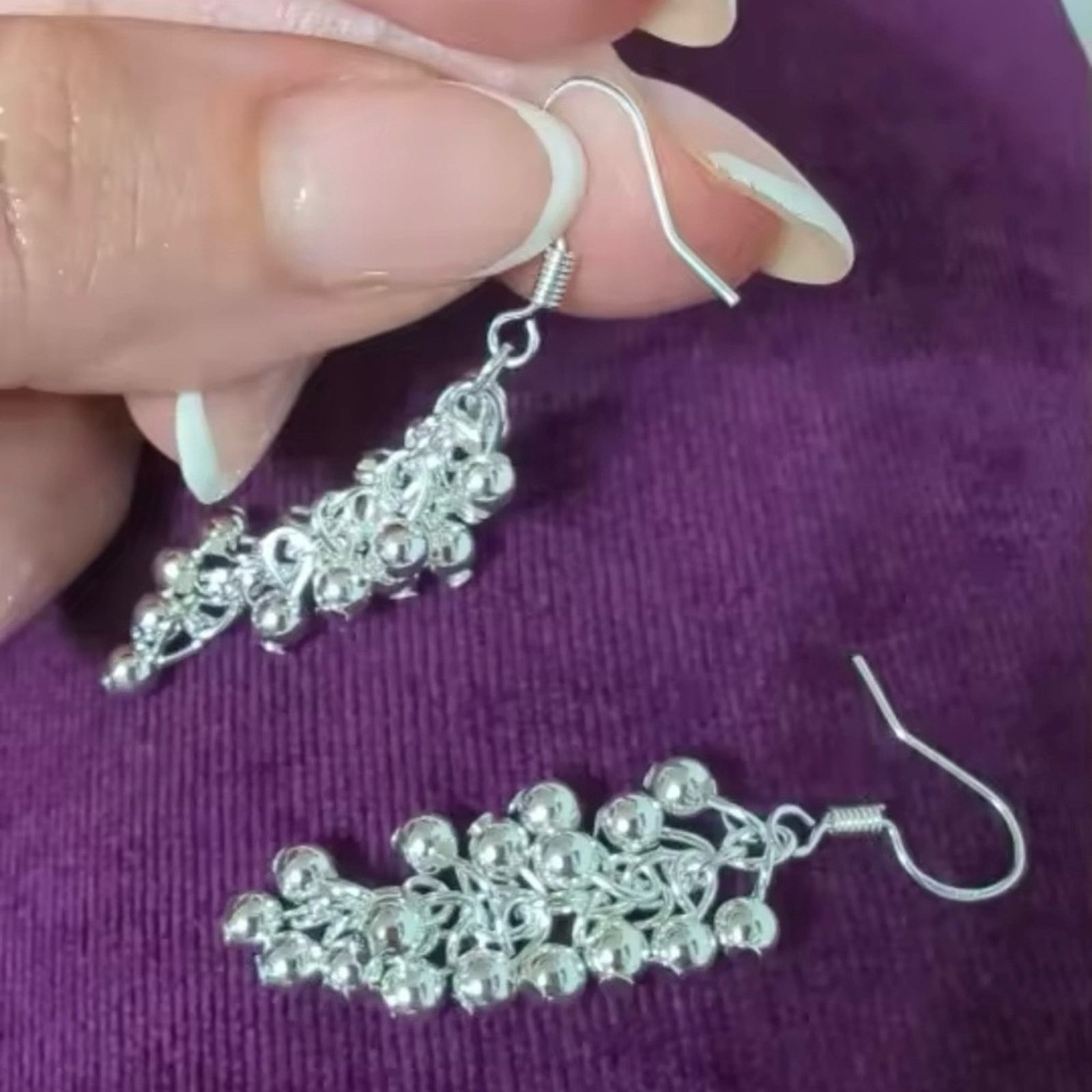 Other Sterling Silver Creative grape beads drop earrings for Woman Size ONE SIZE - 2 Thumbnail