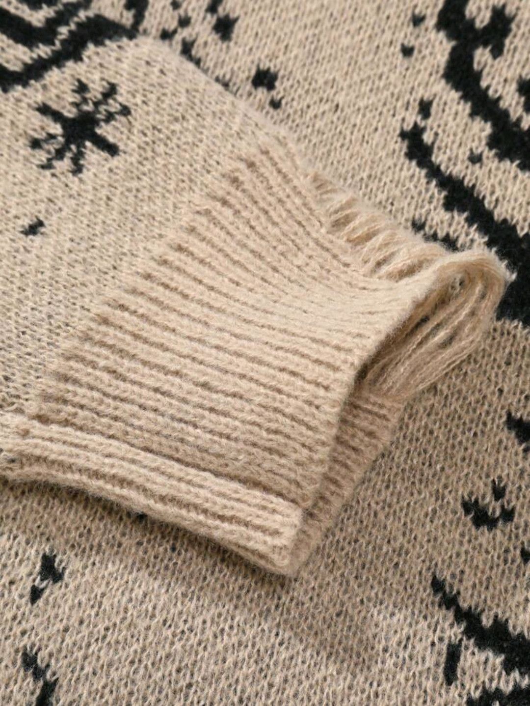 Japanese Brand Ripped Trim Dropped Knitted Sweater Size US L / EU 52-54 / 3 - 3 Thumbnail