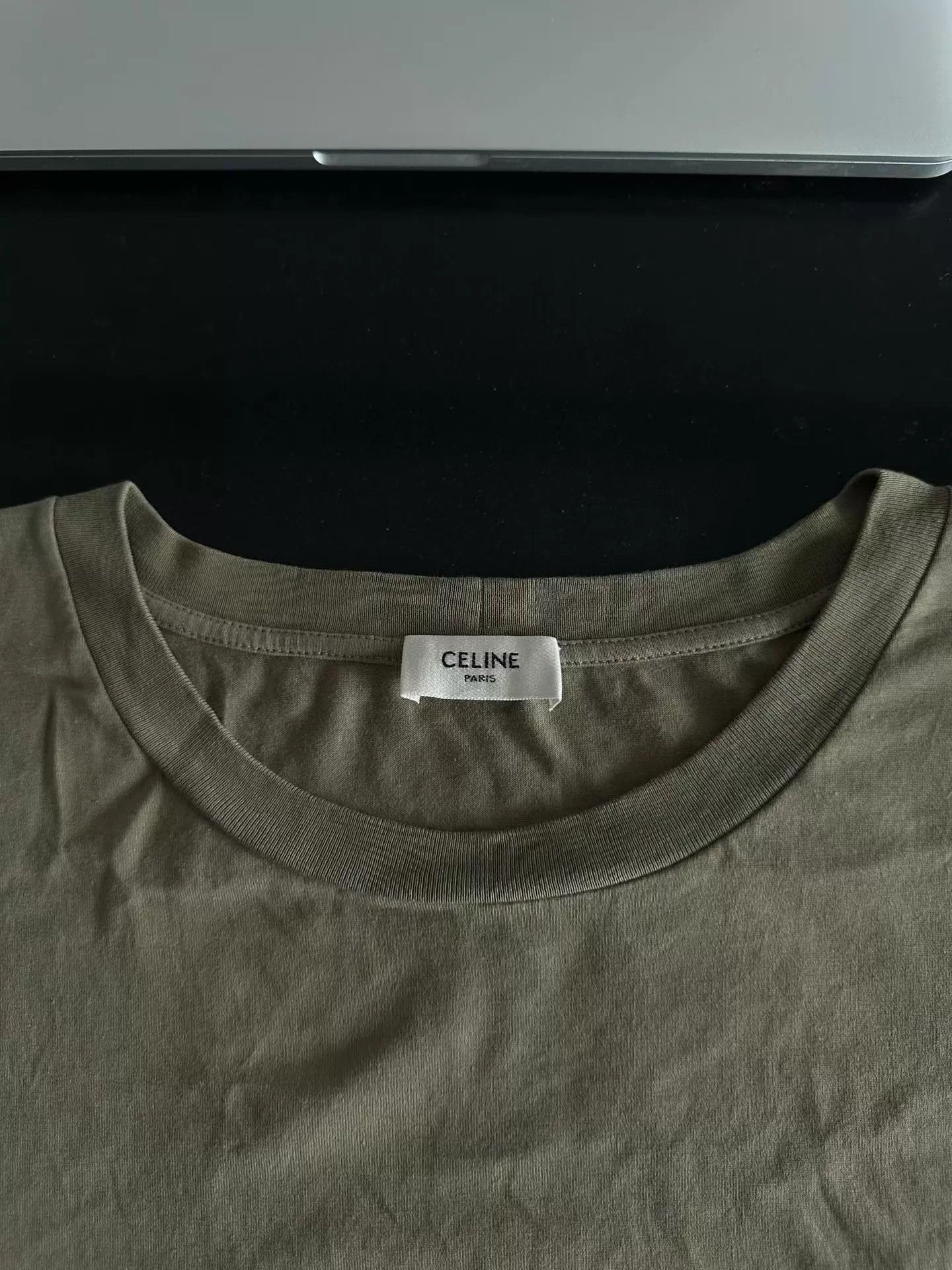 Celine CELINE Khaki Green Logo Short Sleeve M Size US M / EU 48-50 / 2 - 3 Thumbnail