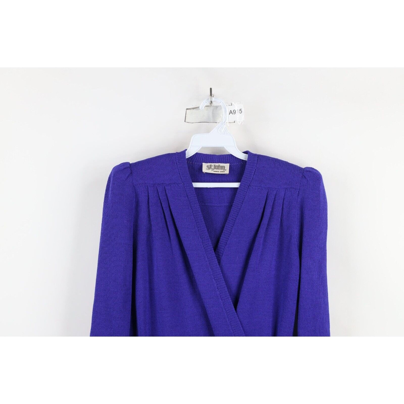 St. John × Vintage Vintage 70s 80s St John Marie Gray Wool Knit Sweater Dress Size M / US 6-8 / IT 42-44 - 2 Thumbnail