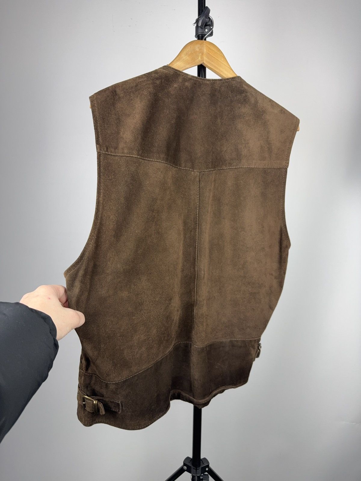 Leather Vintage 90s Cowboy Western USA Retro Suede Leather Vest Size US M / EU 48-50 / 2 - 17 Thumbnail