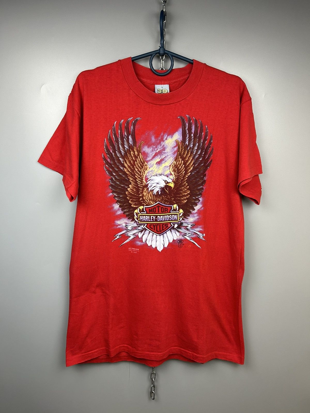 Harley Davidson × Vintage Vintage 1989 3D Emblem Harley Davidson Eagle Tee Size US L / EU 52-54 / 3 - 1 Thumbnail