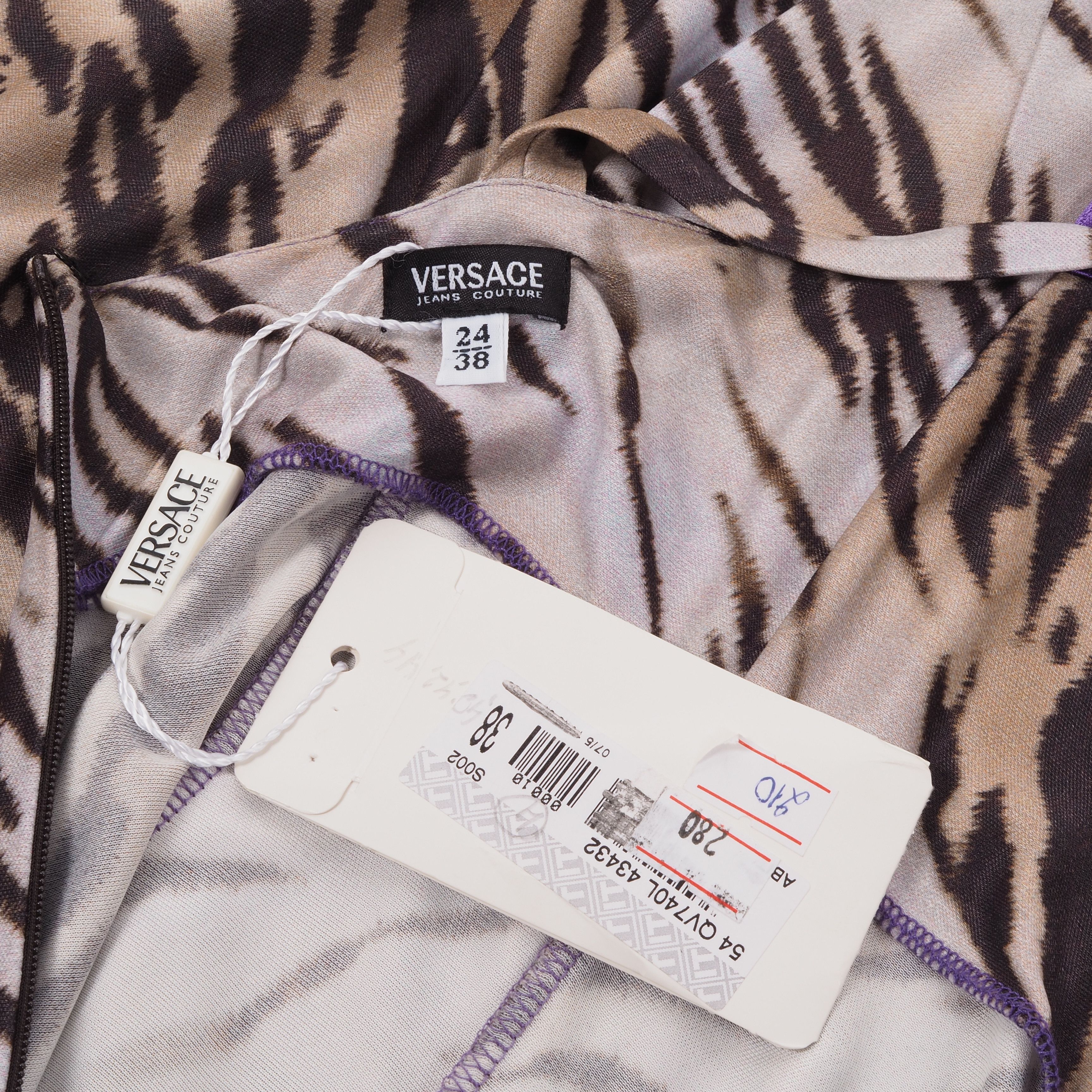 Versace Versace Jeans Couture Vintage 90s Animal Print Midi Dress Size XS / US 0-2 / IT 36-38 - 3 Thumbnail