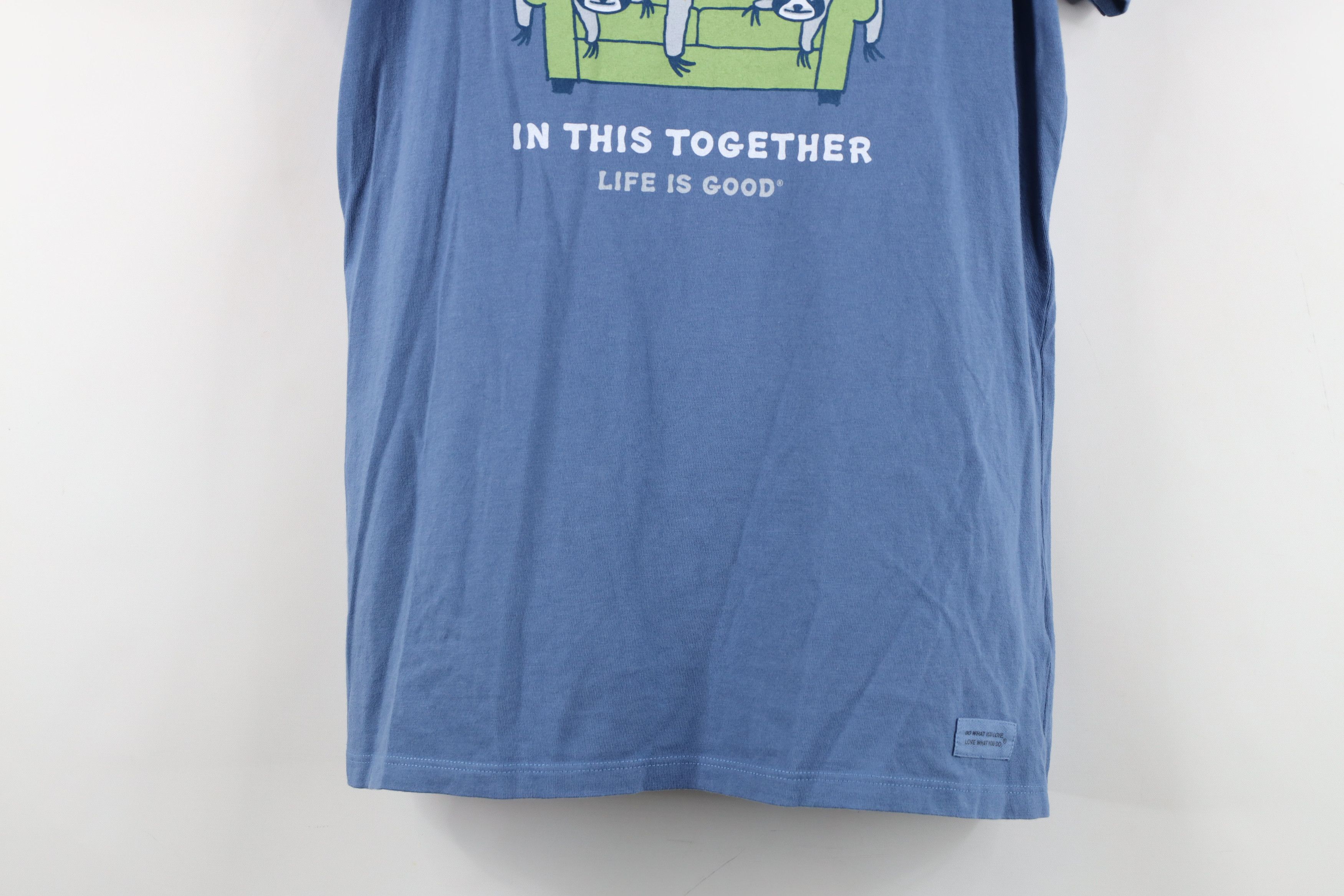 Life is Good Life Is Good Sloth Couch Short Sleeve T-Shirt Blue Cotton Size S / US 4 / IT 40 - 3 Thumbnail