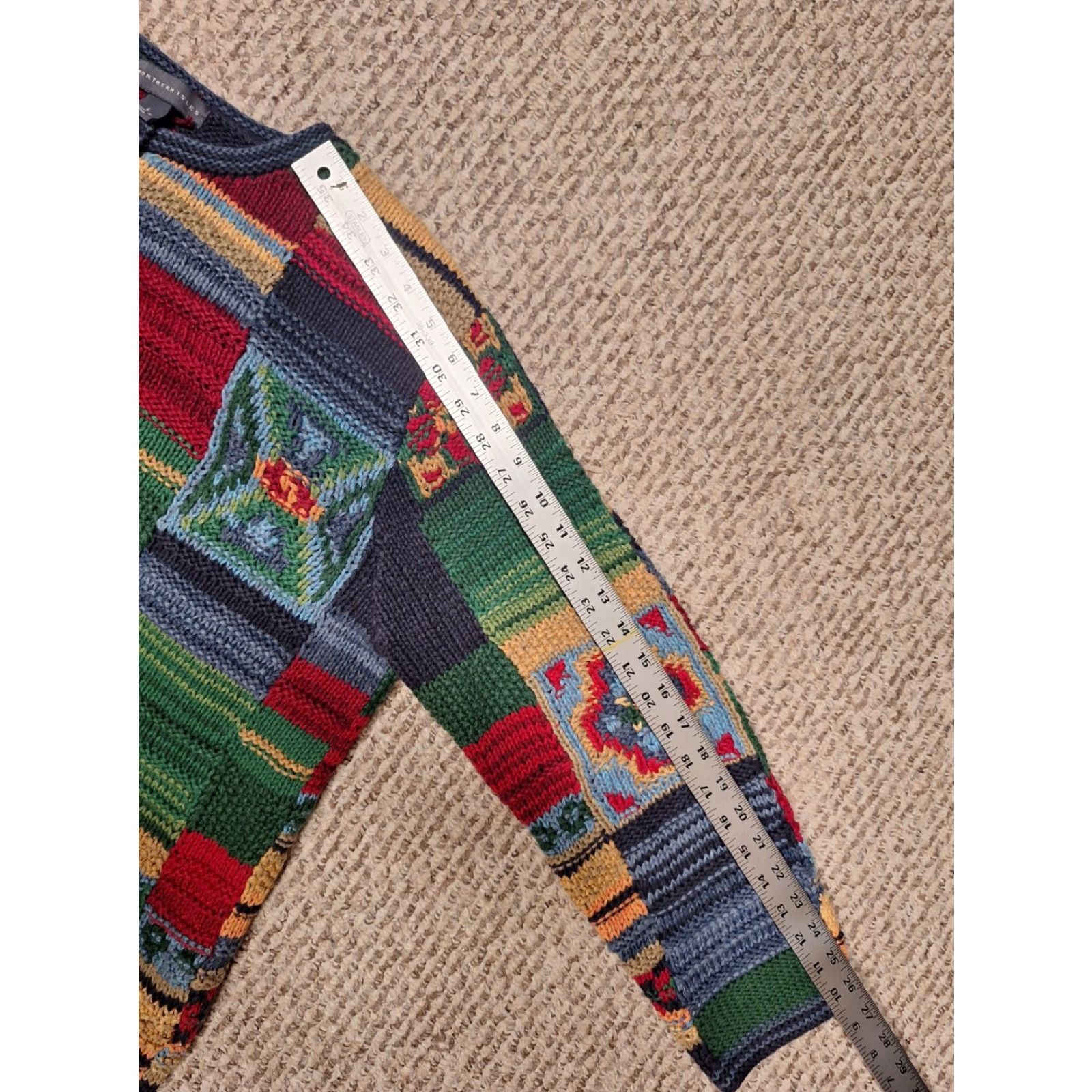 Etro VINTAGE Northern Isles Cardigan Sweater Knit Art 00s Womens L Red Long Sleeve Cardigan Womens L Art Size L / US 10 / IT 46 - 5 Thumbnail