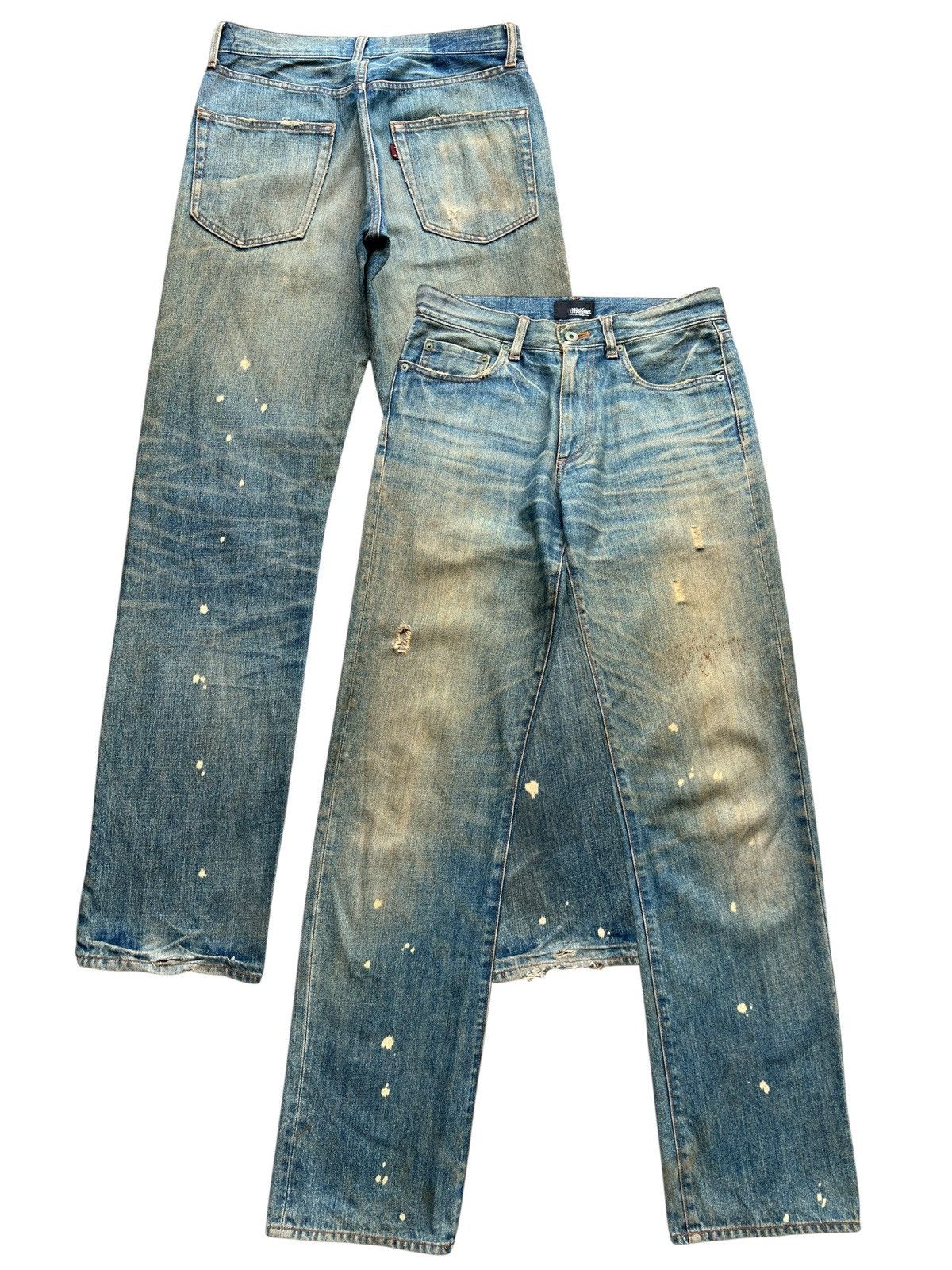 Mossimo Massimo Distressed Mudwash Distressed Denim Jeans 31x34 Size US 31 - 1 Thumbnail