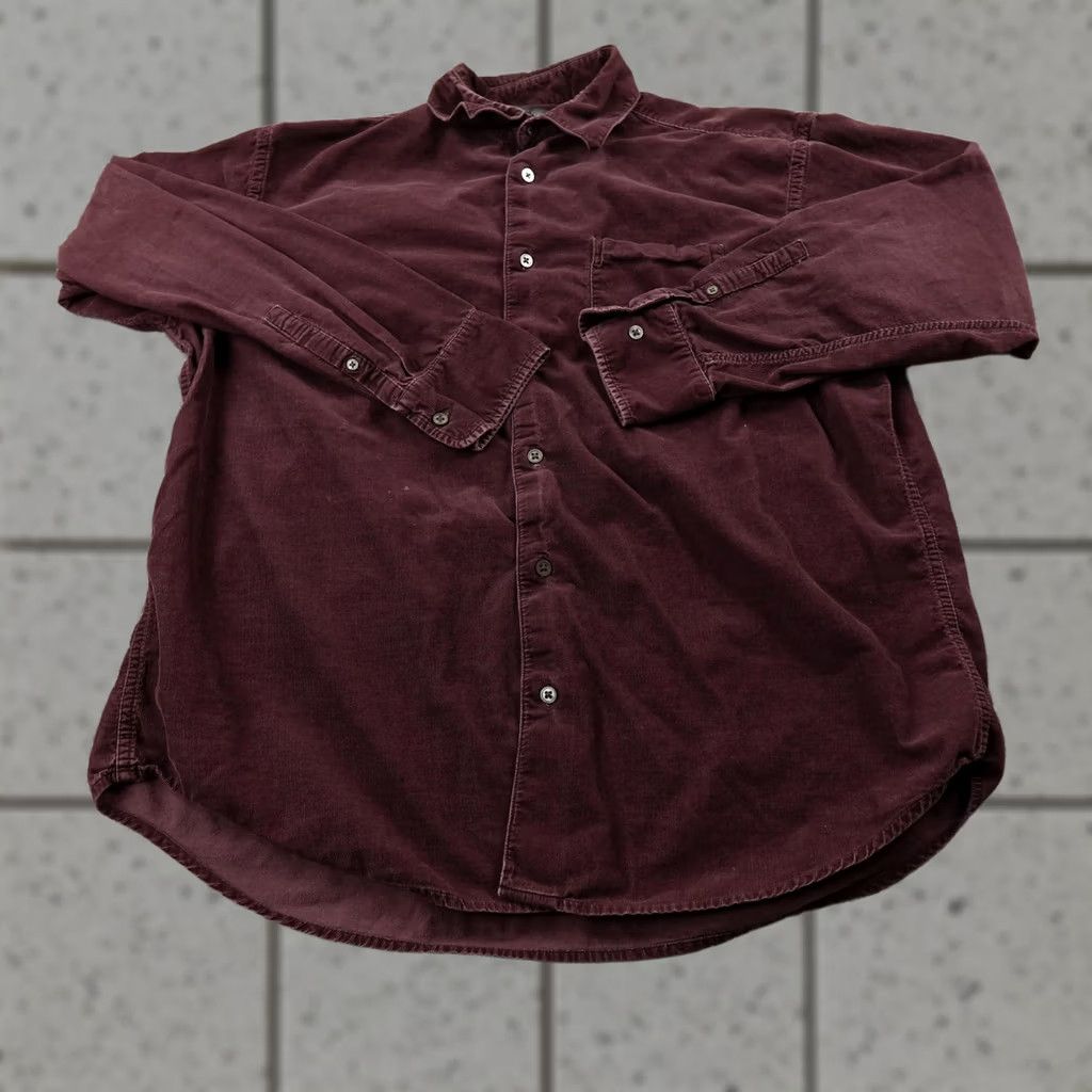 Banana Republic VINTAGE Banana Republic Shirt Mens L Red Corduroy Button-Up Long Sleeve Y2K Size US L / EU 52-54 / 3 - 1 Thumbnail