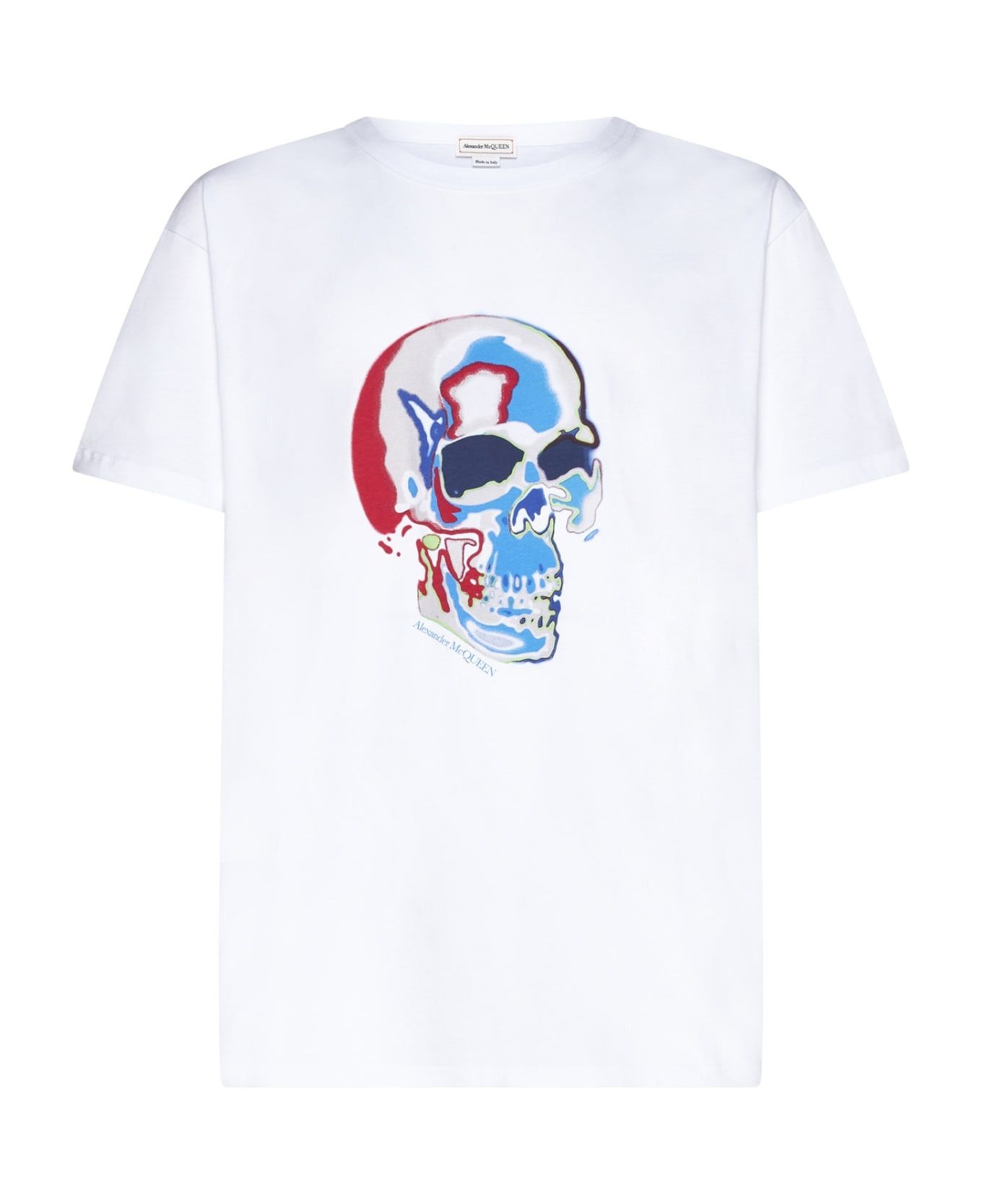 Alexander McQueen o1w1db10725 Solarised Skull T-Shirt in White Size US XL / EU 56 / 4 - 1 Thumbnail