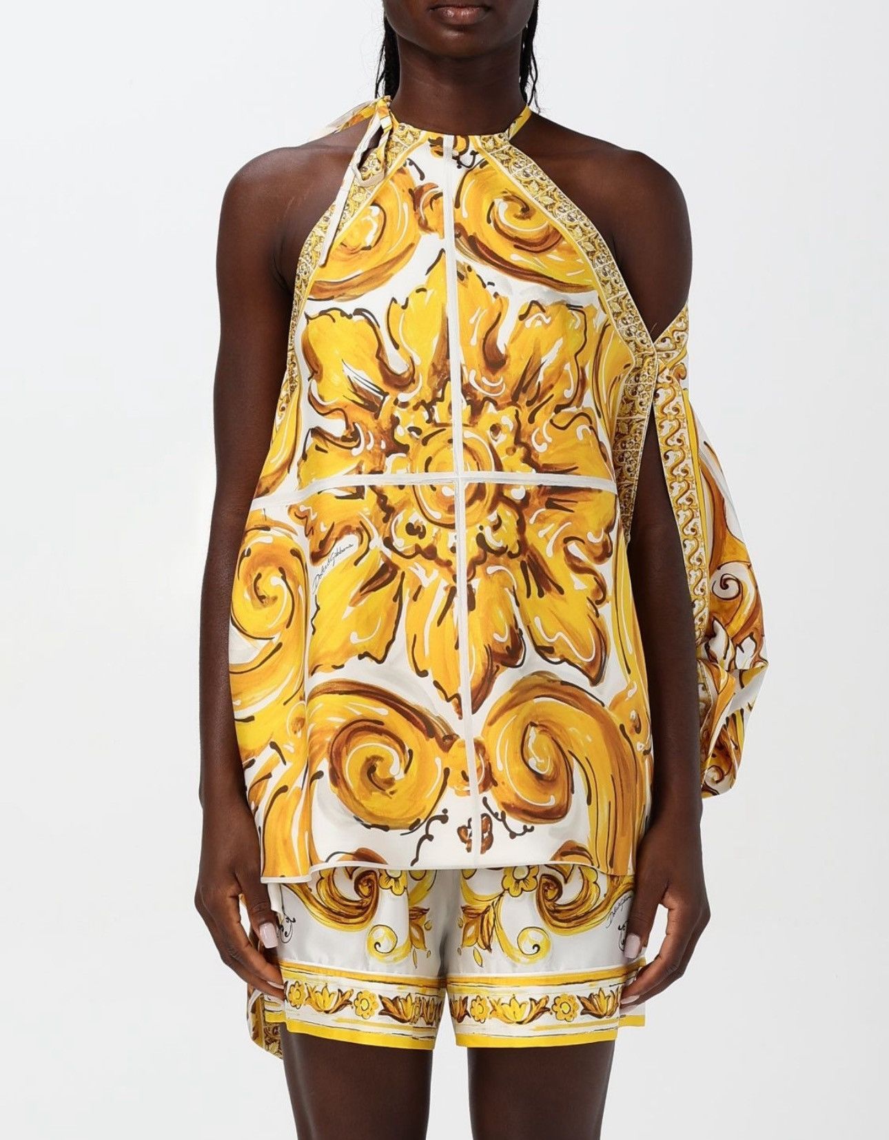 Dolce & Gabbana Dolce & Gabbana Majolica-print halterneck top Size M / US 6-8 / IT 42-44 - 6 Thumbnail
