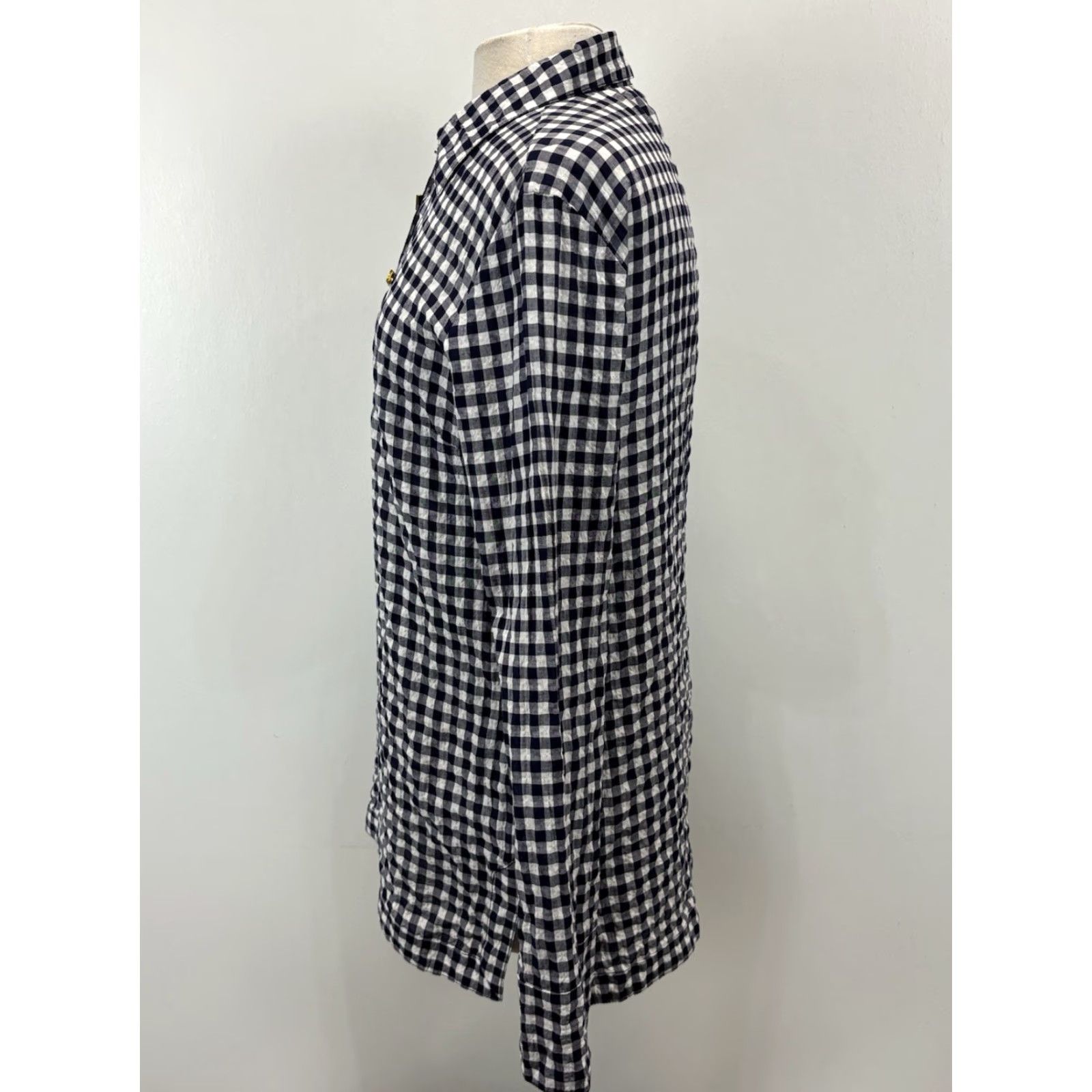 Tory Burch VINTAGE Tory Burch Gingham Shirt Tunic Women’s Size 10 Navy White Check Popover Blouse Womens Size L / US 10 / IT 46 - 2 Thumbnail