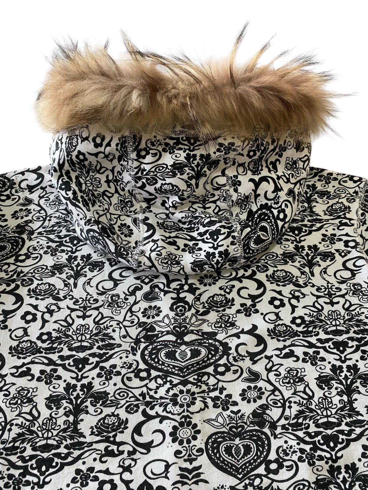 Japanese Brand Fur N.W.D Black White Paisley Full Zip Hoodie All Over Print Size L / US 10 / IT 46 - 8 Thumbnail