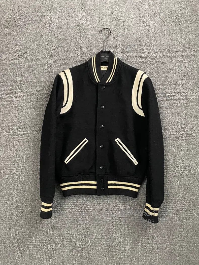Saint Laurent Paris Saint Laurent Paris Black and White Baseball Jacket Size US XS / EU 42 / 0 - 1 Thumbnail