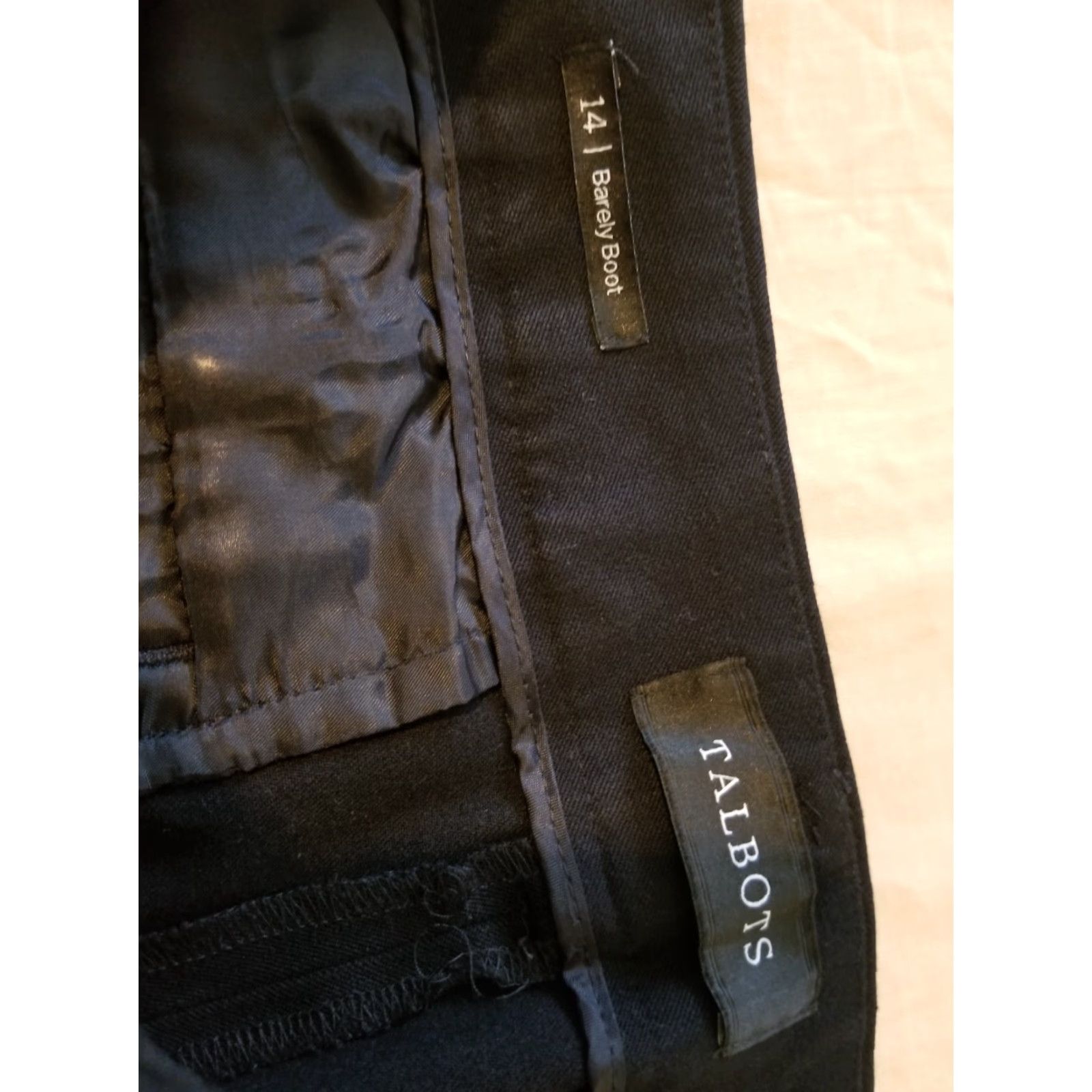 Talbots Womens Talbots Dress Pants 14 Black Cotton Khaki Slack Trouser Stretch Pants Size 36" / US 14 / IT 50 - 5 Thumbnail