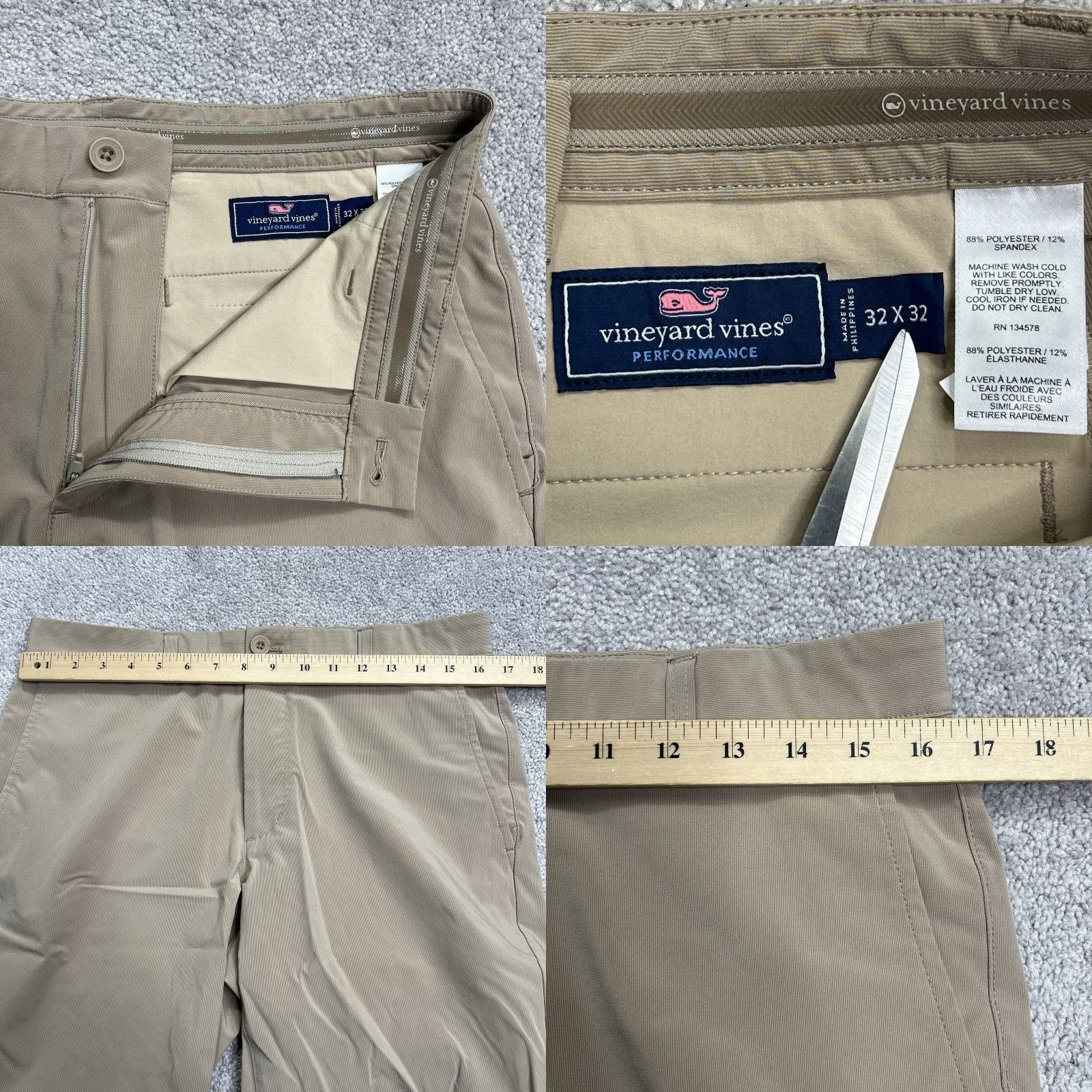 Vineyard Vines Vineyard Vines Pants Mens Size 32x32 Khaki Beige Performance Stretch Golf Twill Chino Pants Regular Mens Size US 32 / EU 48 - 8 Thumbnail
