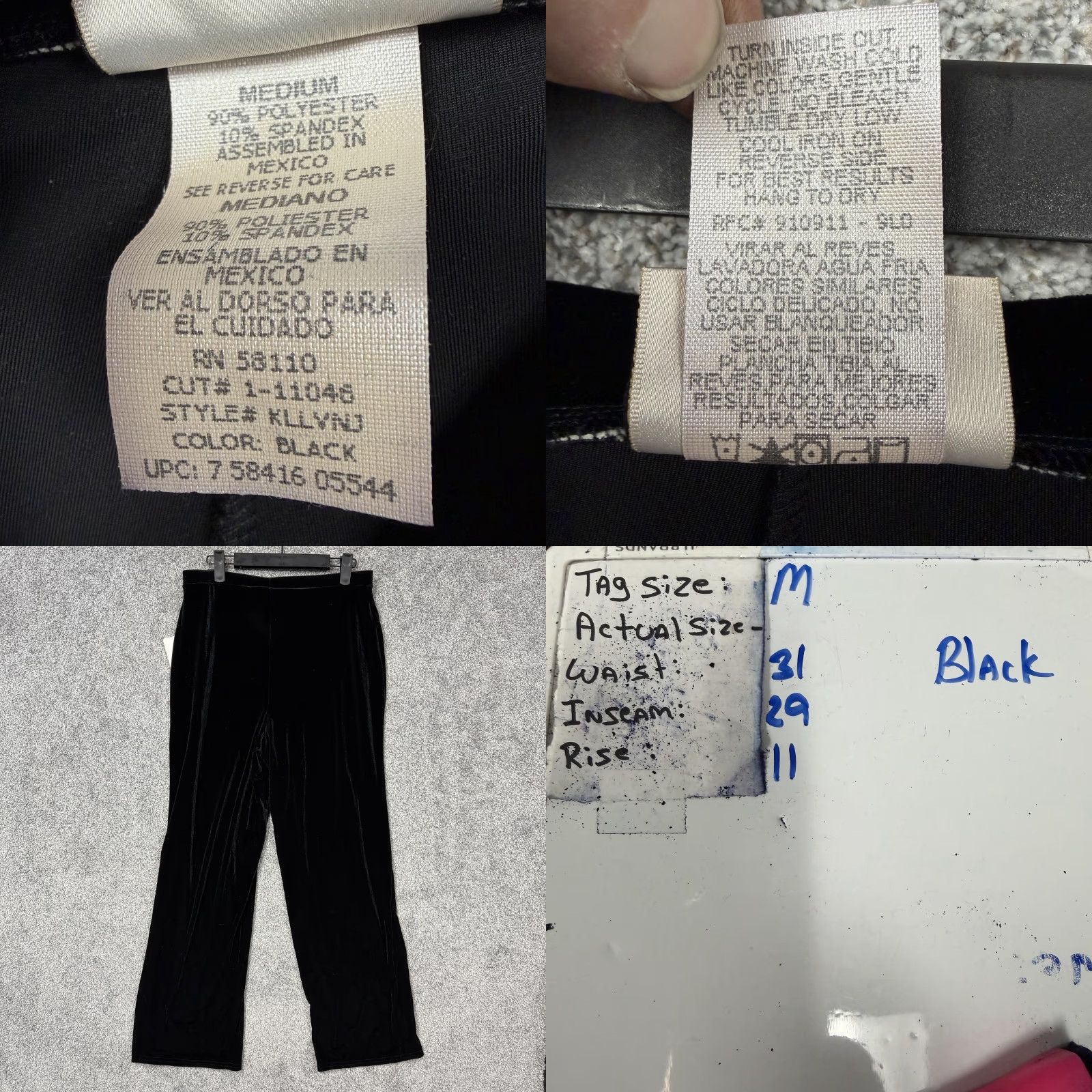 Vintage VINTAGE Kathie Lee Collection Velvet Pants Black M Women Dress Pants Pull On Elastic Waist 31x29 Straight Leg Size 32" / US 10 / IT 46 - 8 Thumbnail