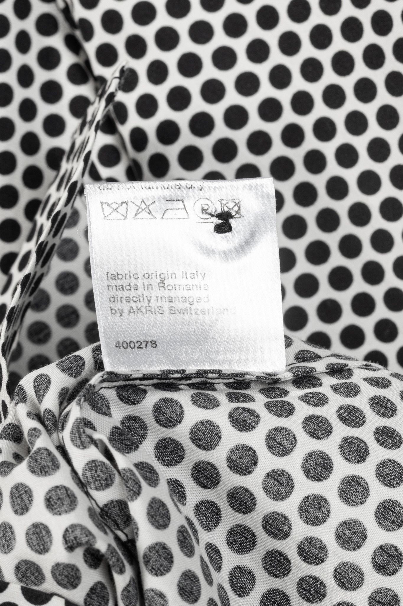 Akris Akris Punto White & Black Polka-Dot Cotton Buttoned Shirt Size L / US 10 / IT 46 - 9 Thumbnail