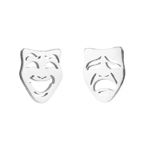 Designer × Jewelry Happy Sad Face Nail Stud Earrings Size ONE SIZE - 2 Thumbnail
