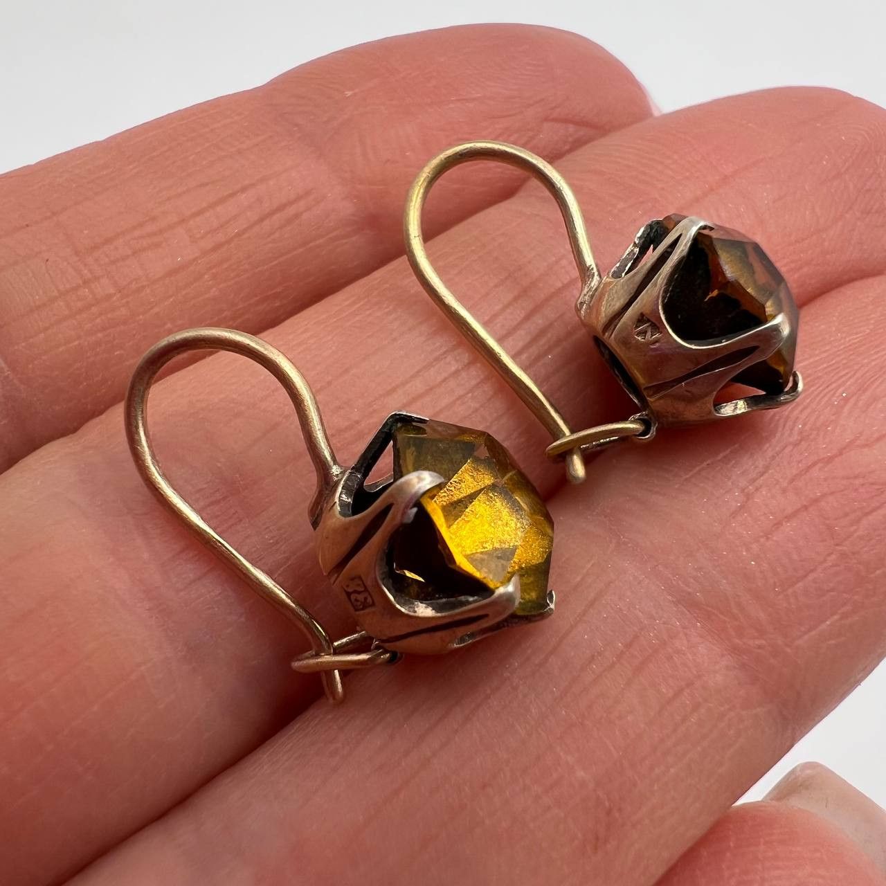 Vintage 1970s Vintage USSR 875 Silver Gold Plated Stud Earrings Size ONE SIZE - 7 Thumbnail