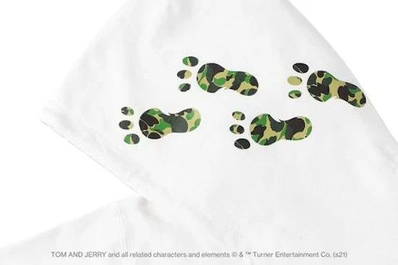 Bape Bape x tom and jerry footprints pullover hoodie White SS21 Size US L / EU 52-54 / 3 - 3 Thumbnail