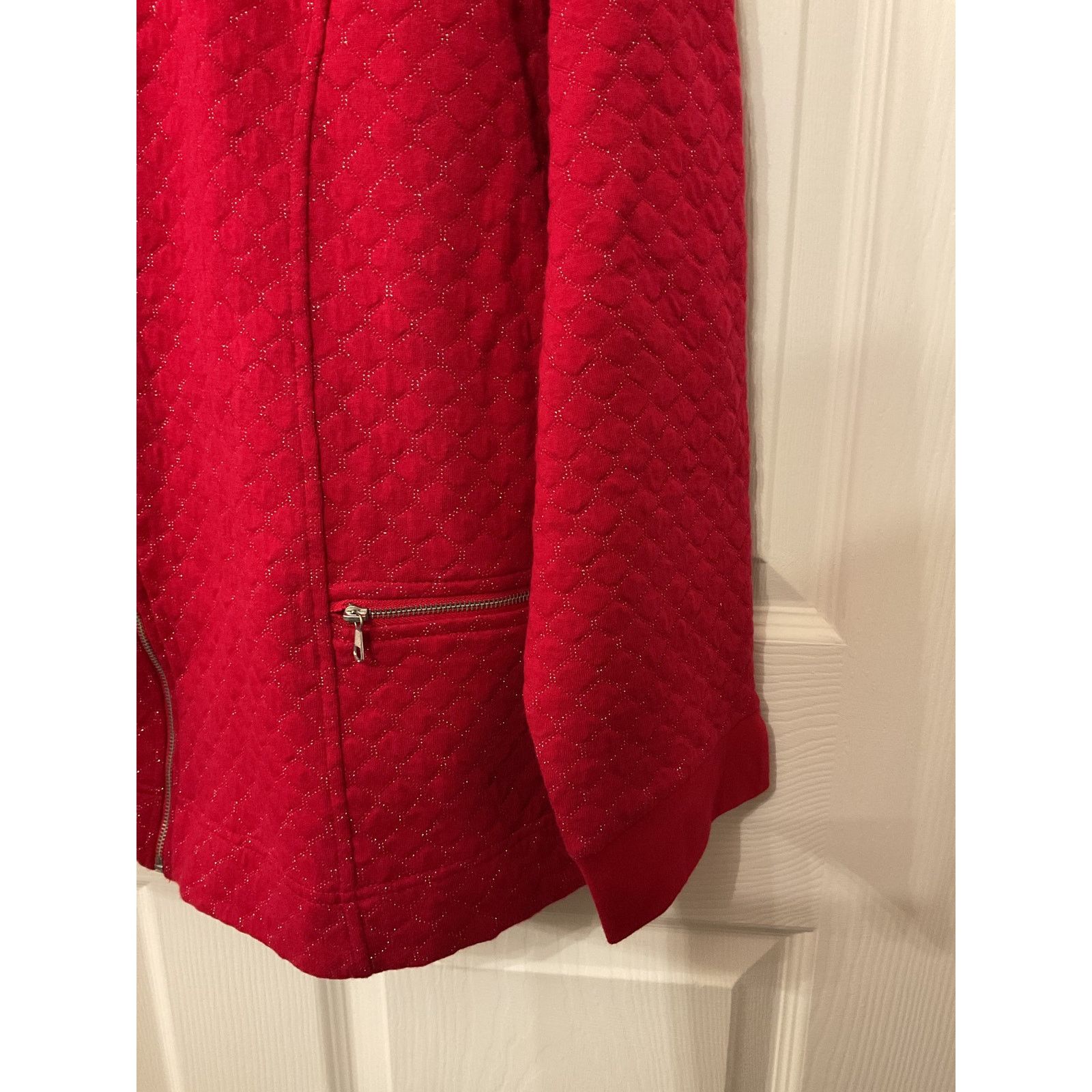 Coldwater Creek Coldwater Creek Textured Boucle Metallic Knit Zip Jacket,1x Size XL / US 12-14 / IT 48-50 - 4 Thumbnail