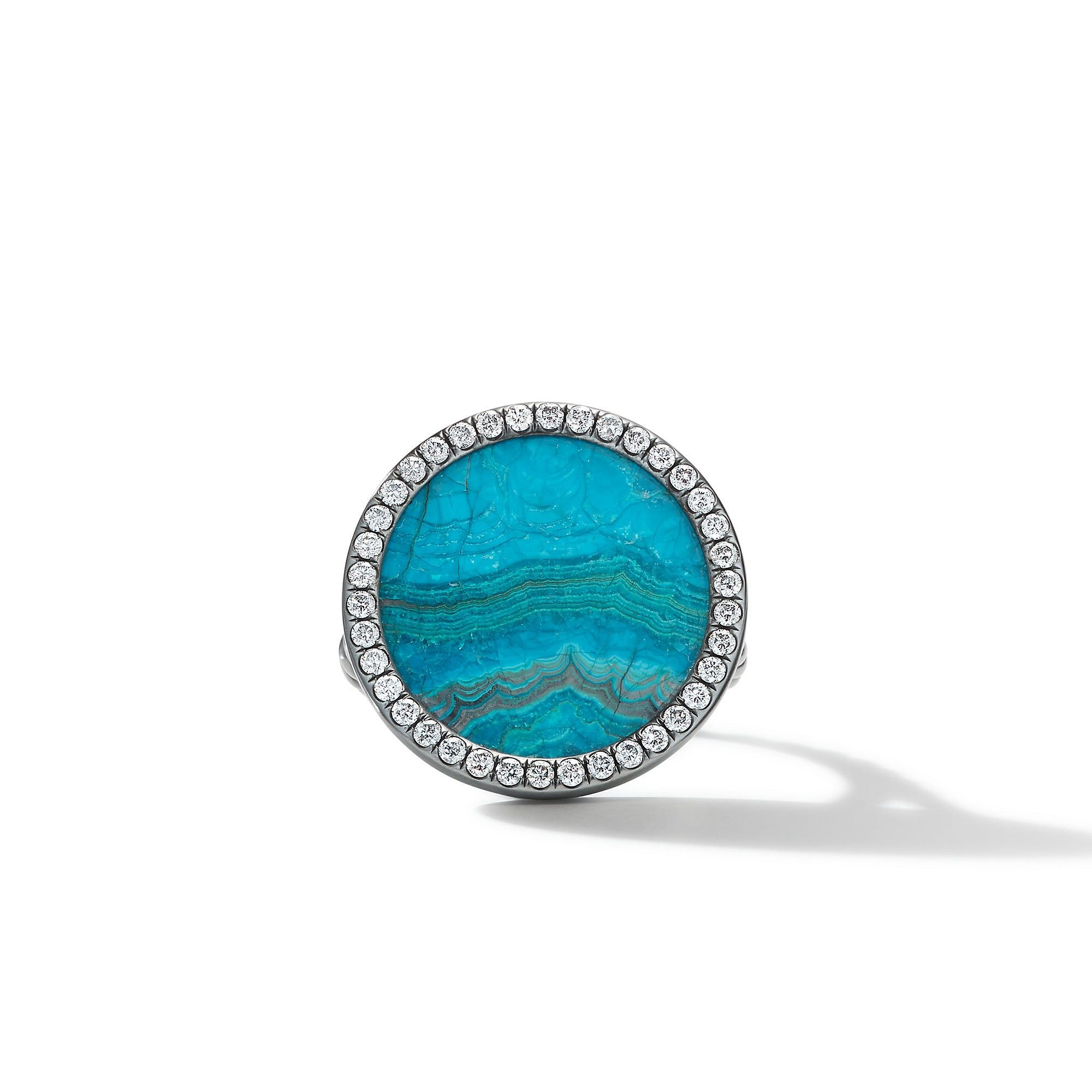 David Yurman o1w1db10325 Ring in Blackened Silver with Chrysocolla Size ONE SIZE - 2 Thumbnail