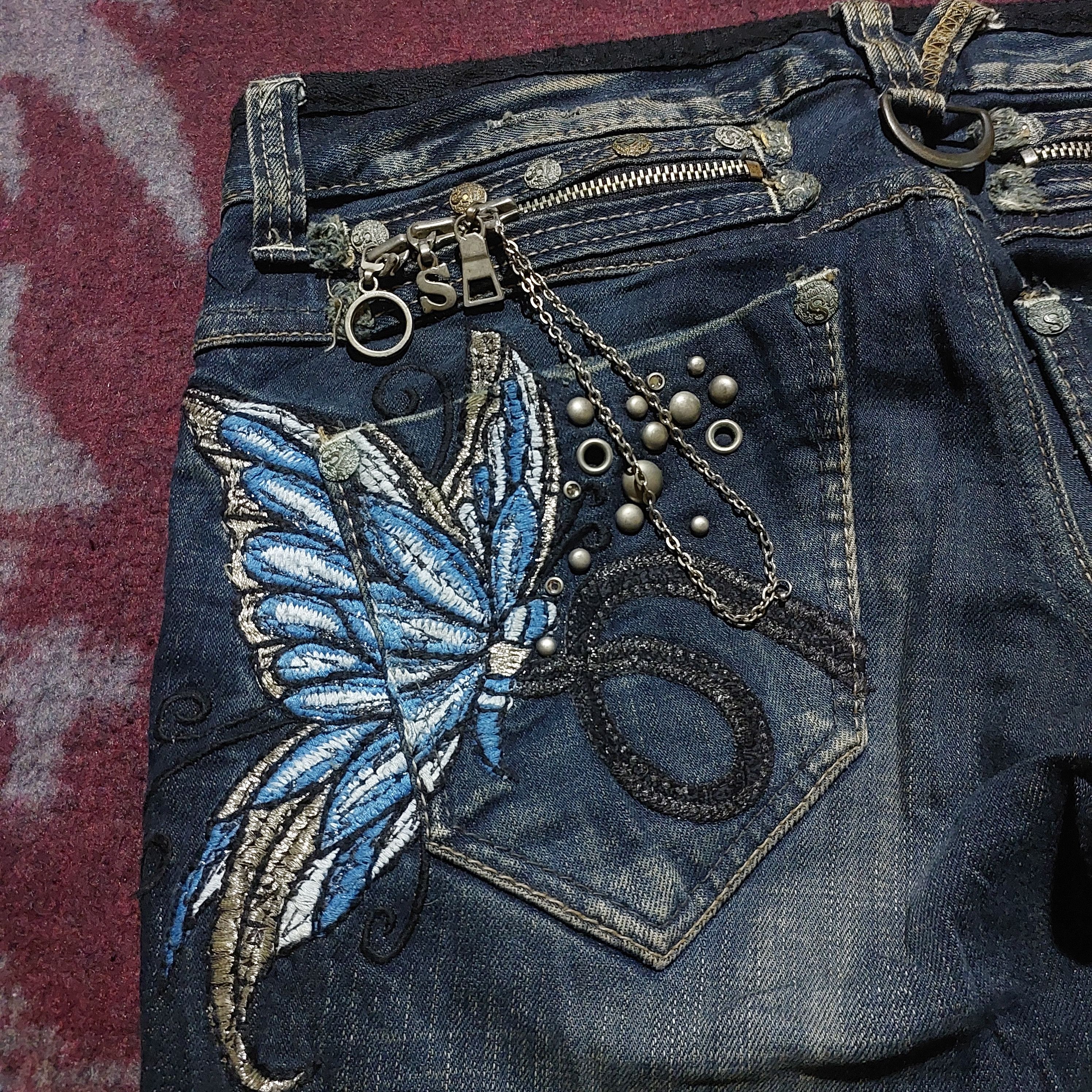 Hysteric Glamour Studio R.P Butterfly Embroidered Studded bootcut Denim Size US 32 / EU 48 - 11 Thumbnail