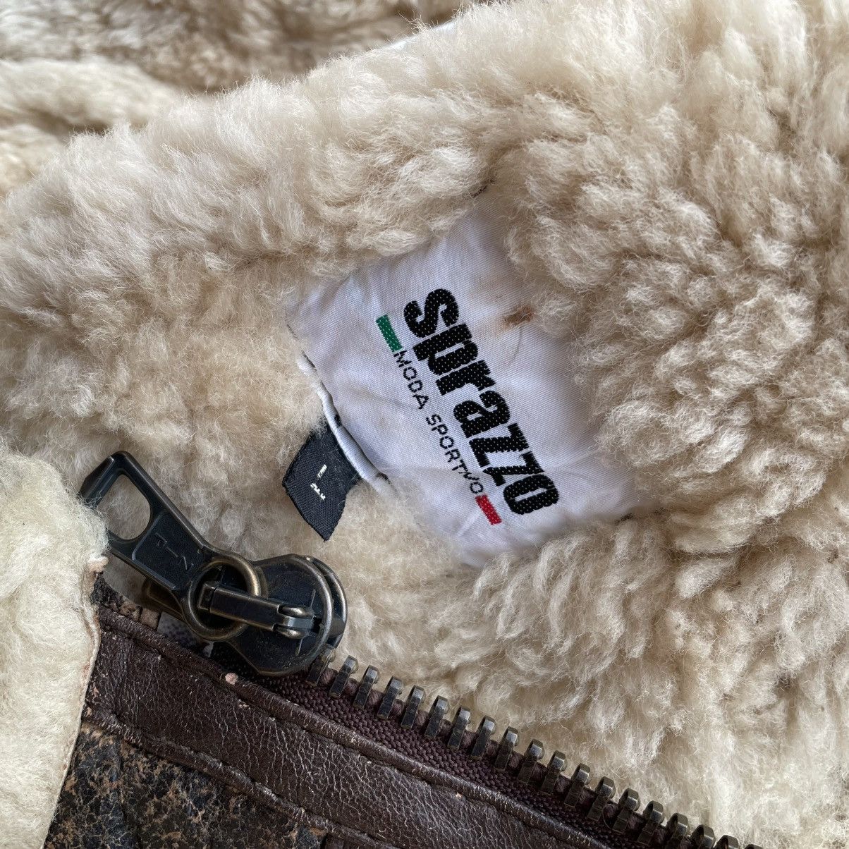 Genuine Leather VINTAGE SPRAZZO MODA SPORTIVO B3 SHEARLING FUR JACKET Size US L / EU 52-54 / 3 - 19 Thumbnail